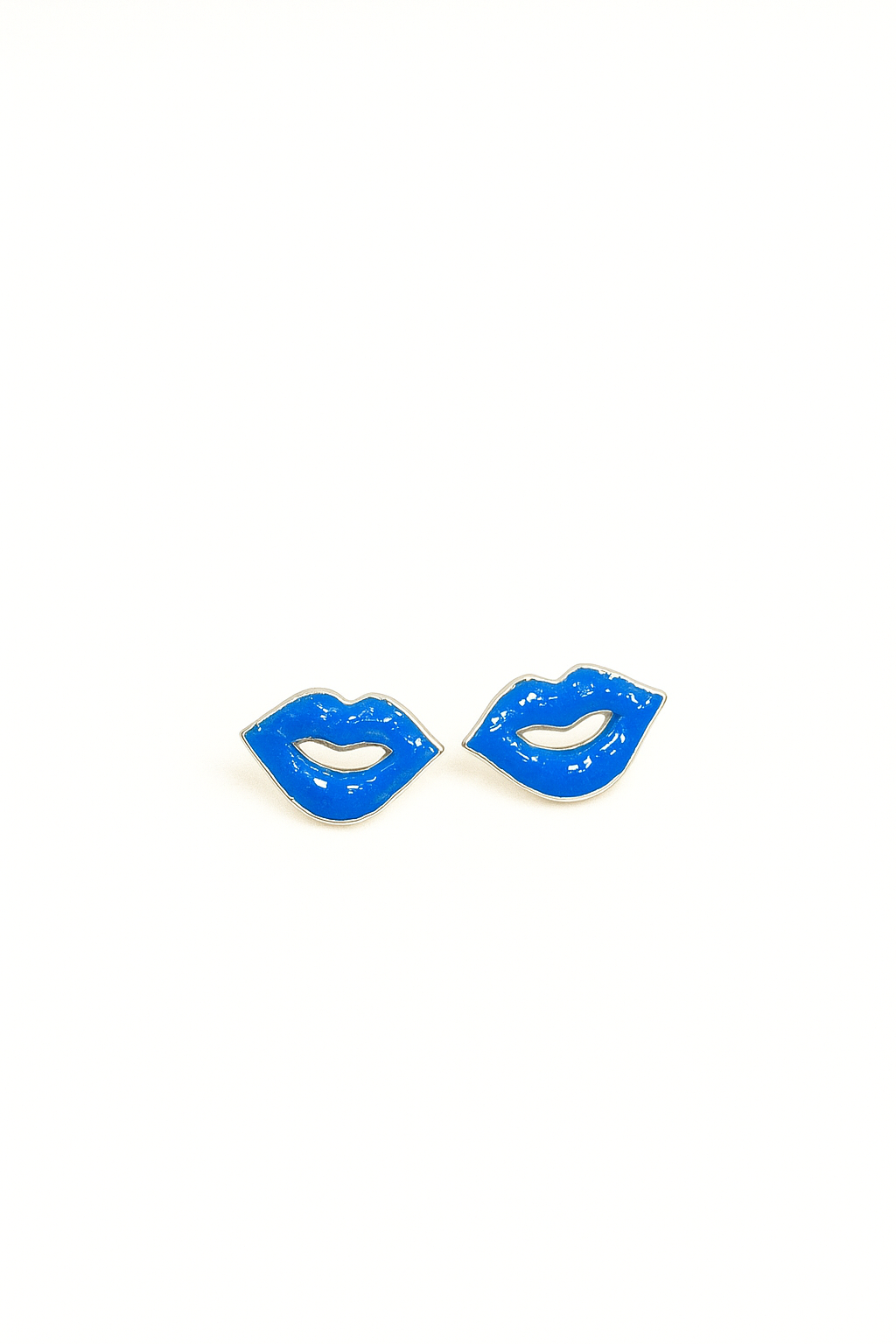 925 Sterling Silver Blue Lips Kid’s Earrings