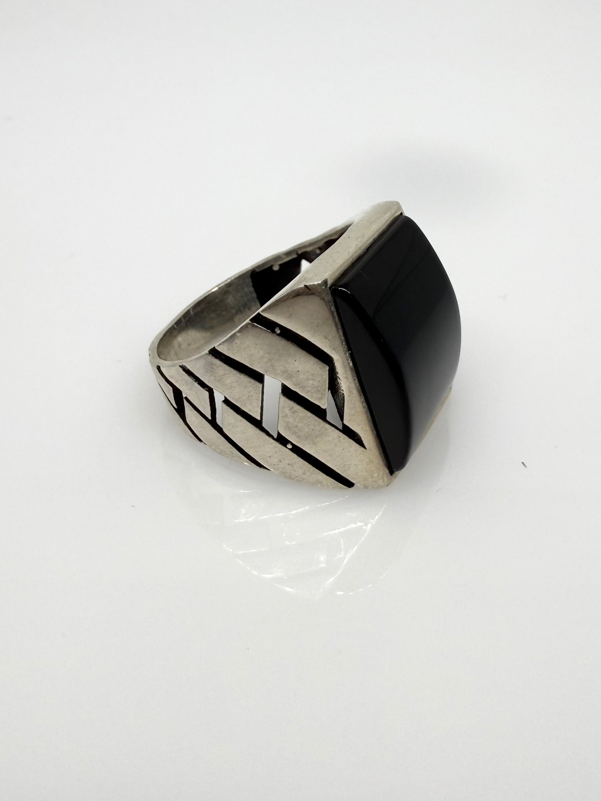 925 Sterling Silver Ring for Men | Black Stone