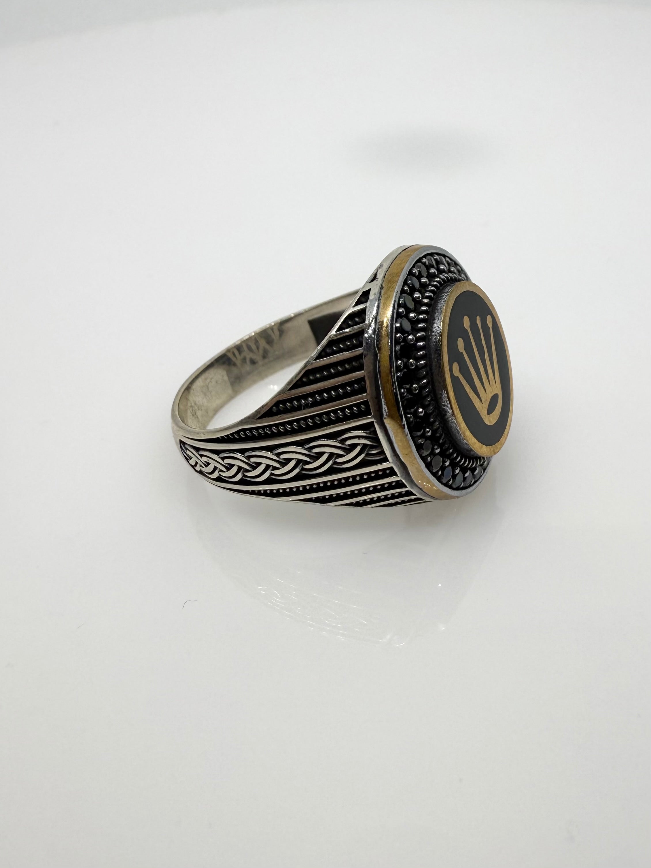 925 Oxidised Silver Ring for Men | King’s Crown