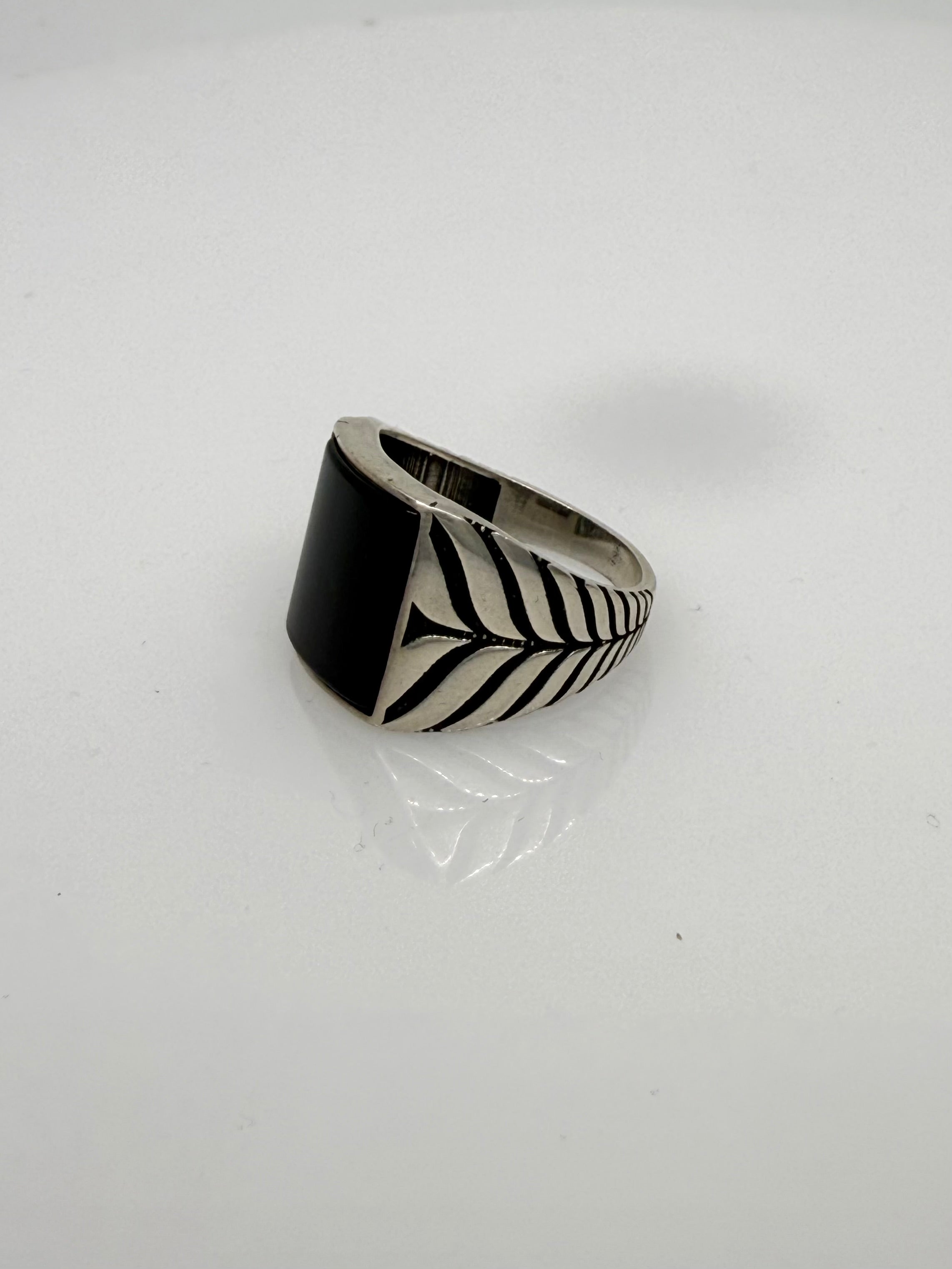 925 Sterling Silver Ring for Men | Black Stone