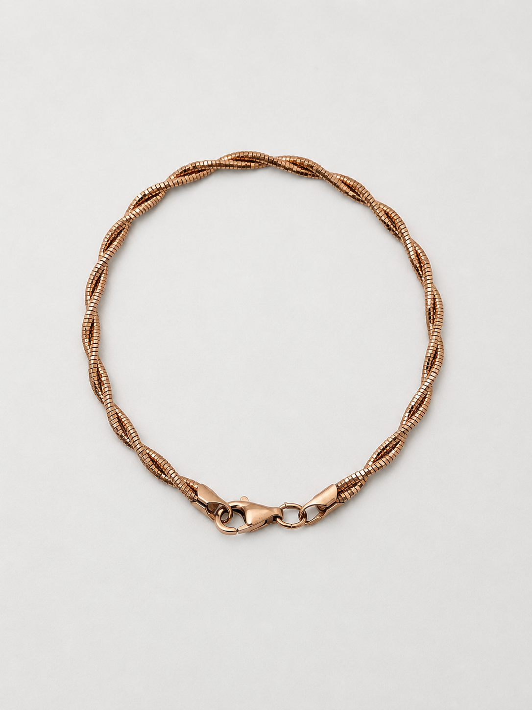 Multi Strand 925 Sterling Silver Italian Weave Bracelet | Rose Gold
