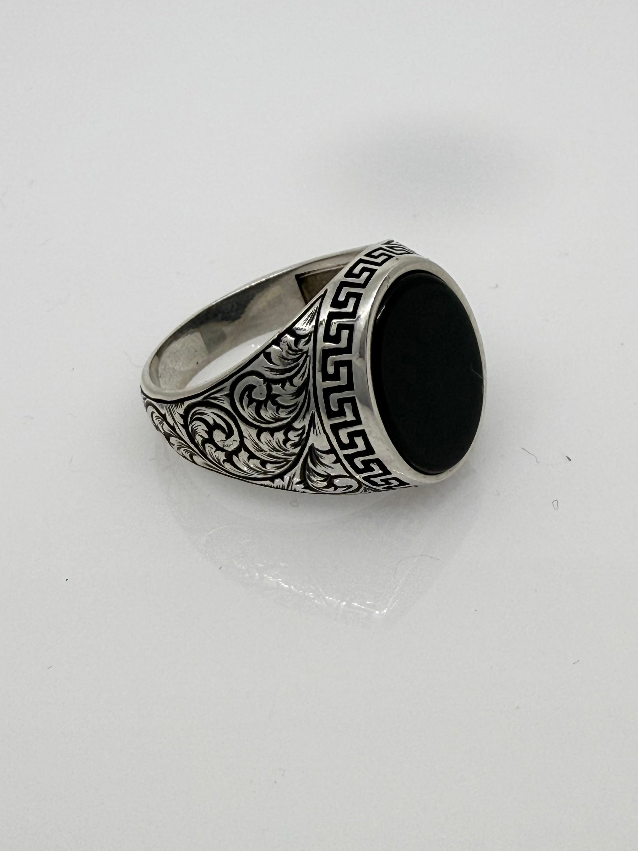 925 Sterling Silver Ring for Men | Black Stone