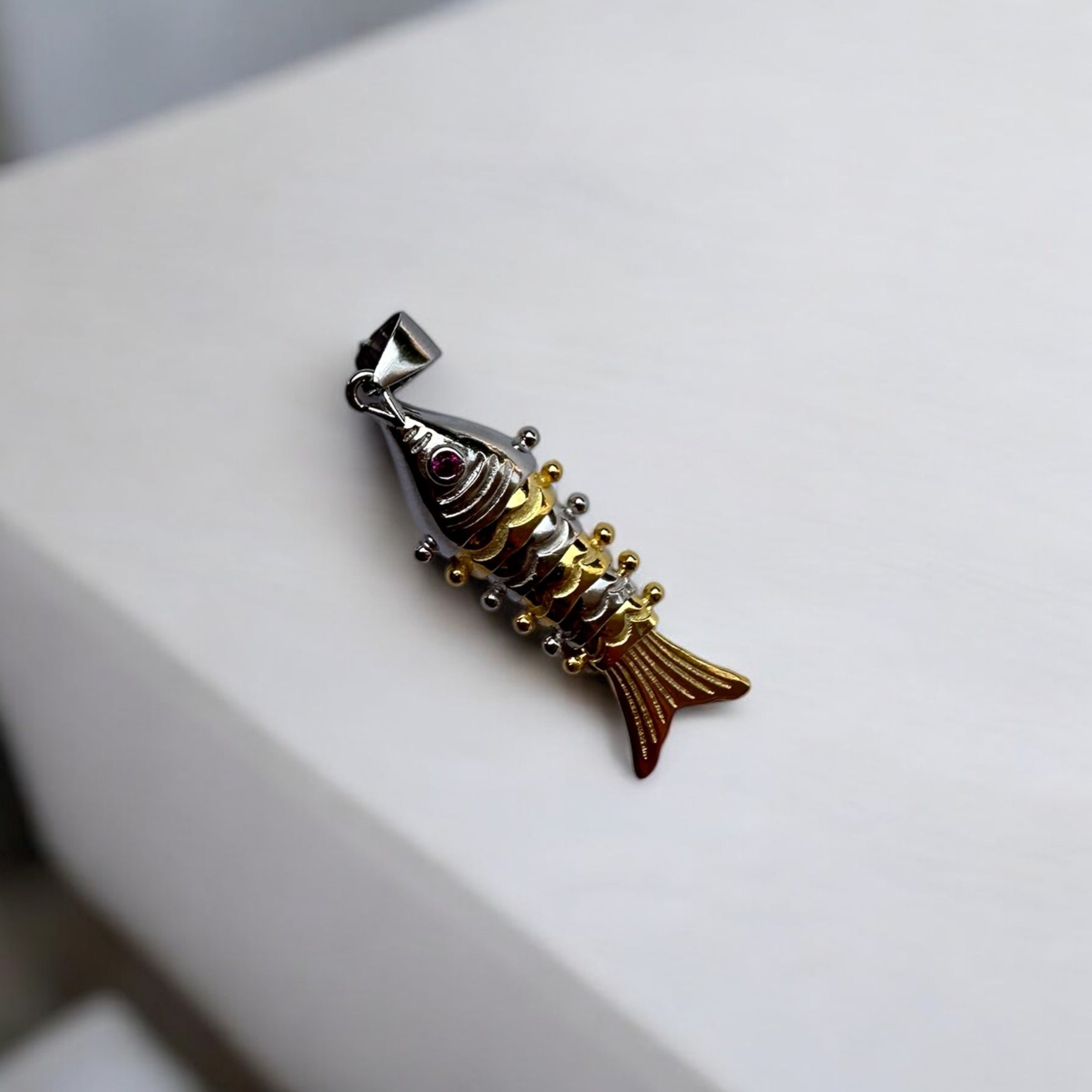 925 Sterling Silver Fish Pendant