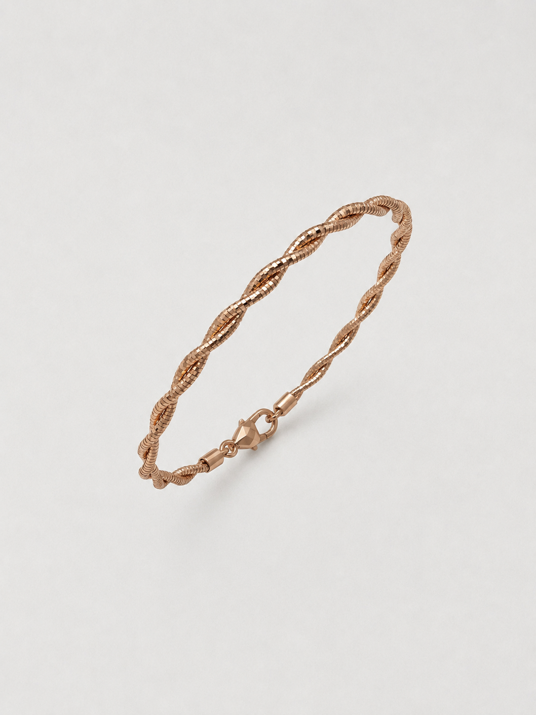 Multi Strand 925 Sterling Silver Italian Weave Bracelet | Rose Gold