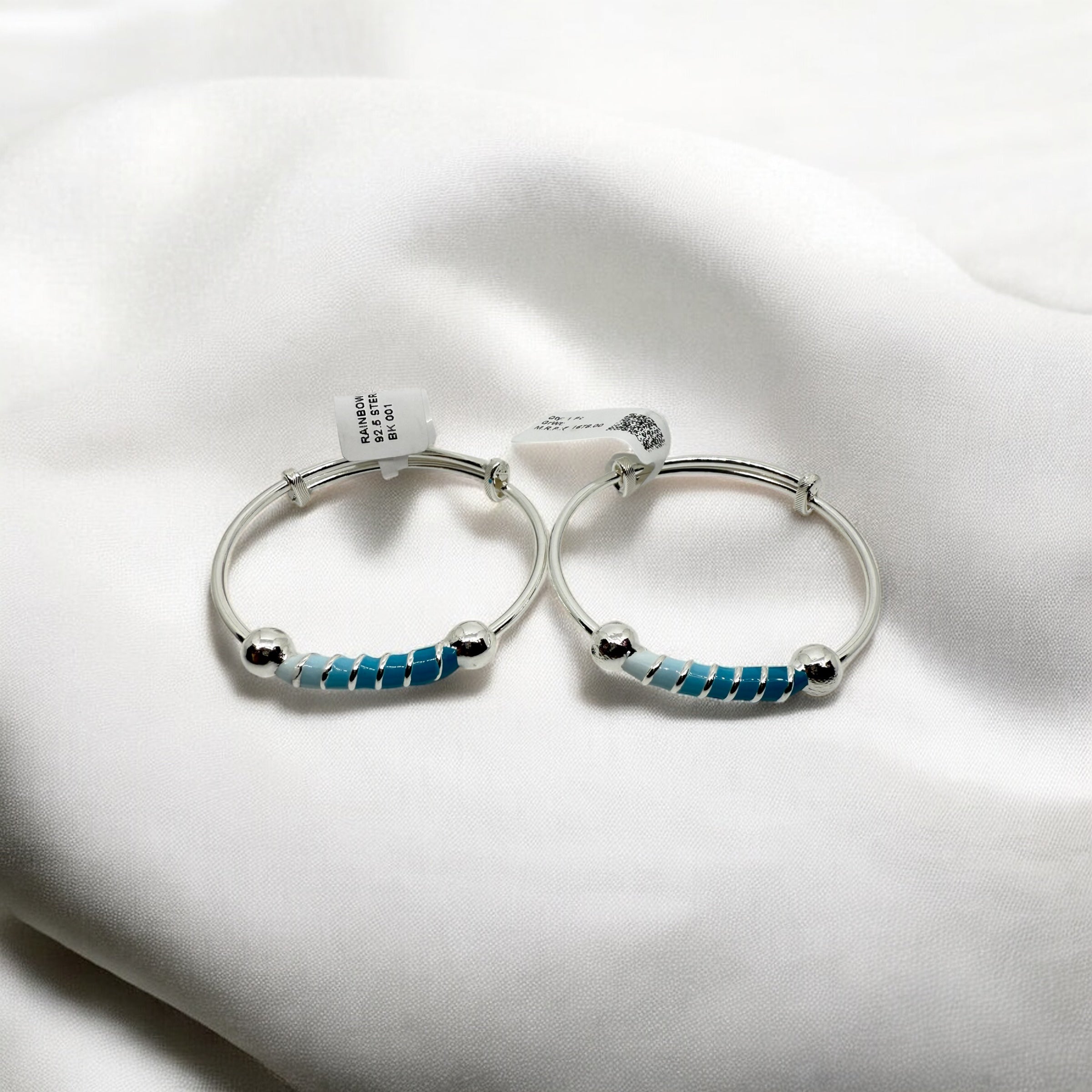 925 Sterling Silver Adjustable Rainbow Bangles | For kids | Ideal for 0-3 years