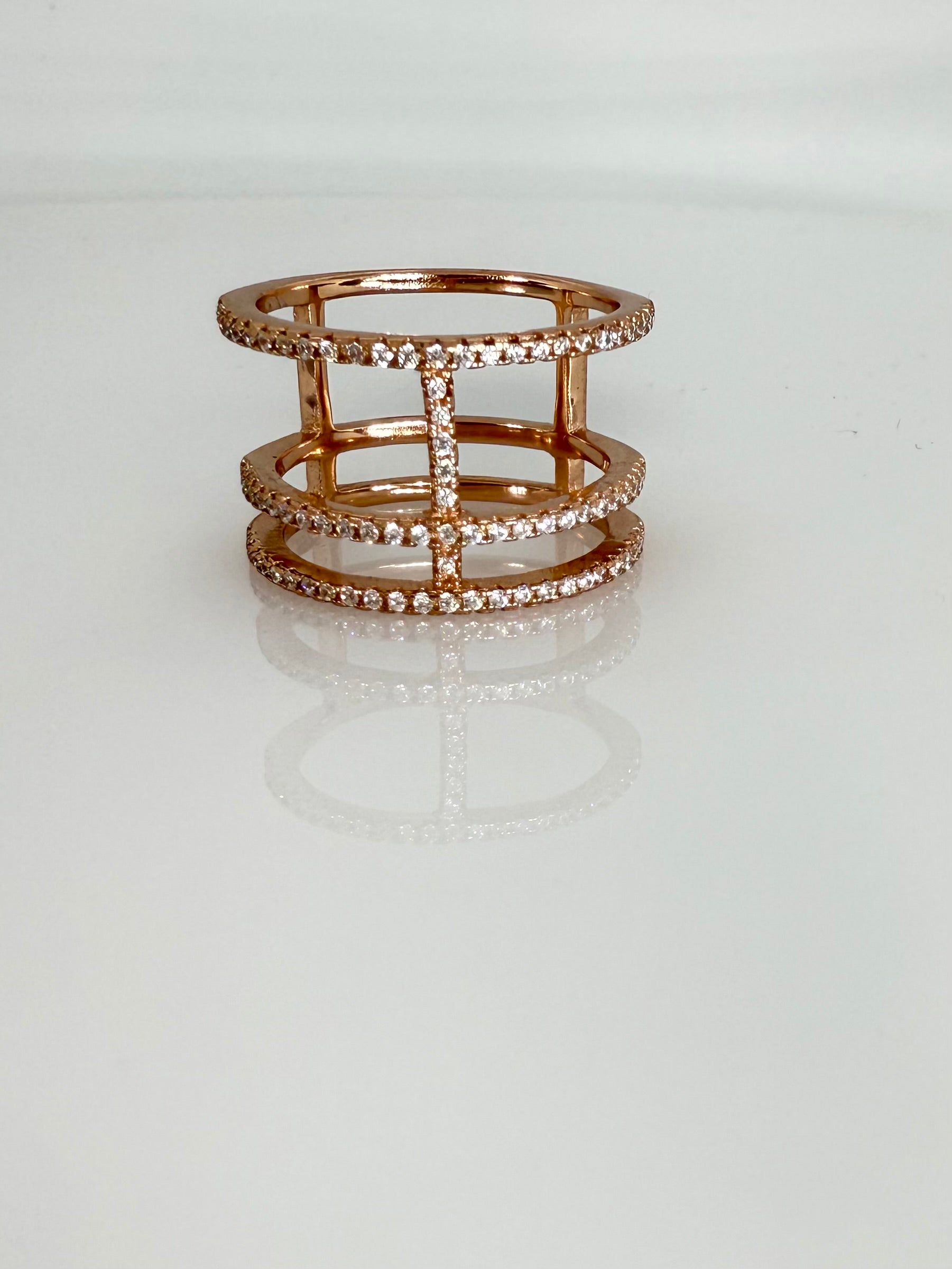 925 Sterling Silver Rosy Halo knuckle Women Ring