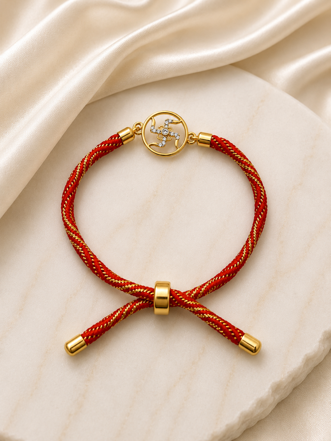 925 Sterling Silver Swastik Adjustable Rakhi
