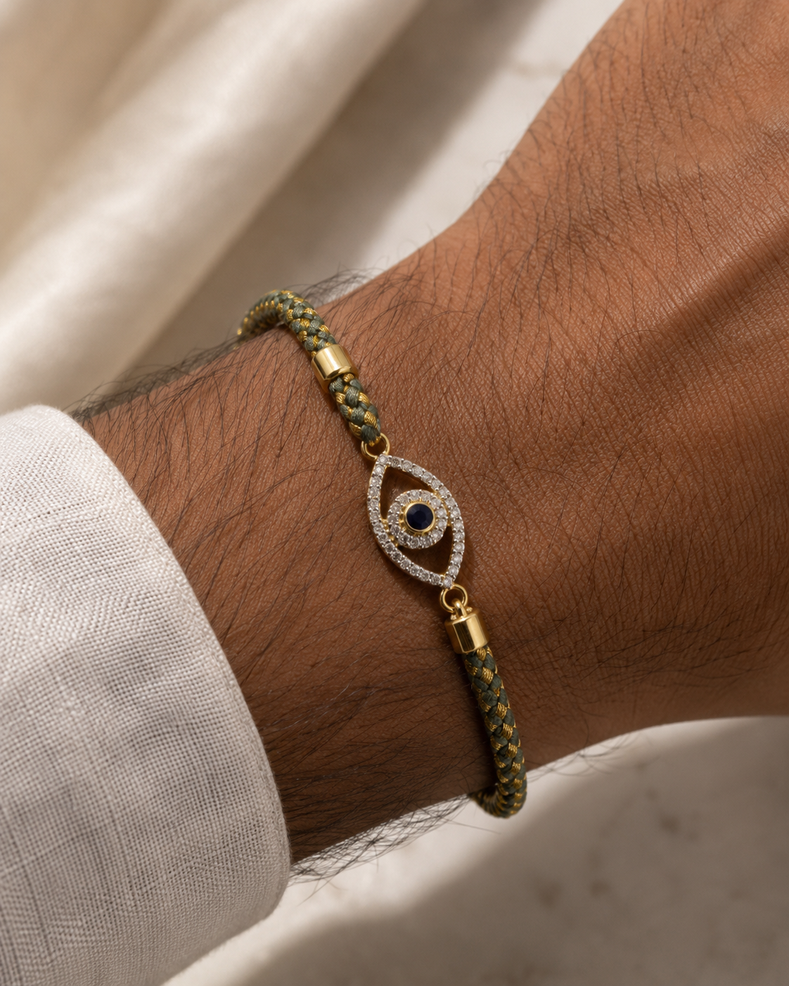925 Sterling Silver Evil Eye Adjustable Rakhi