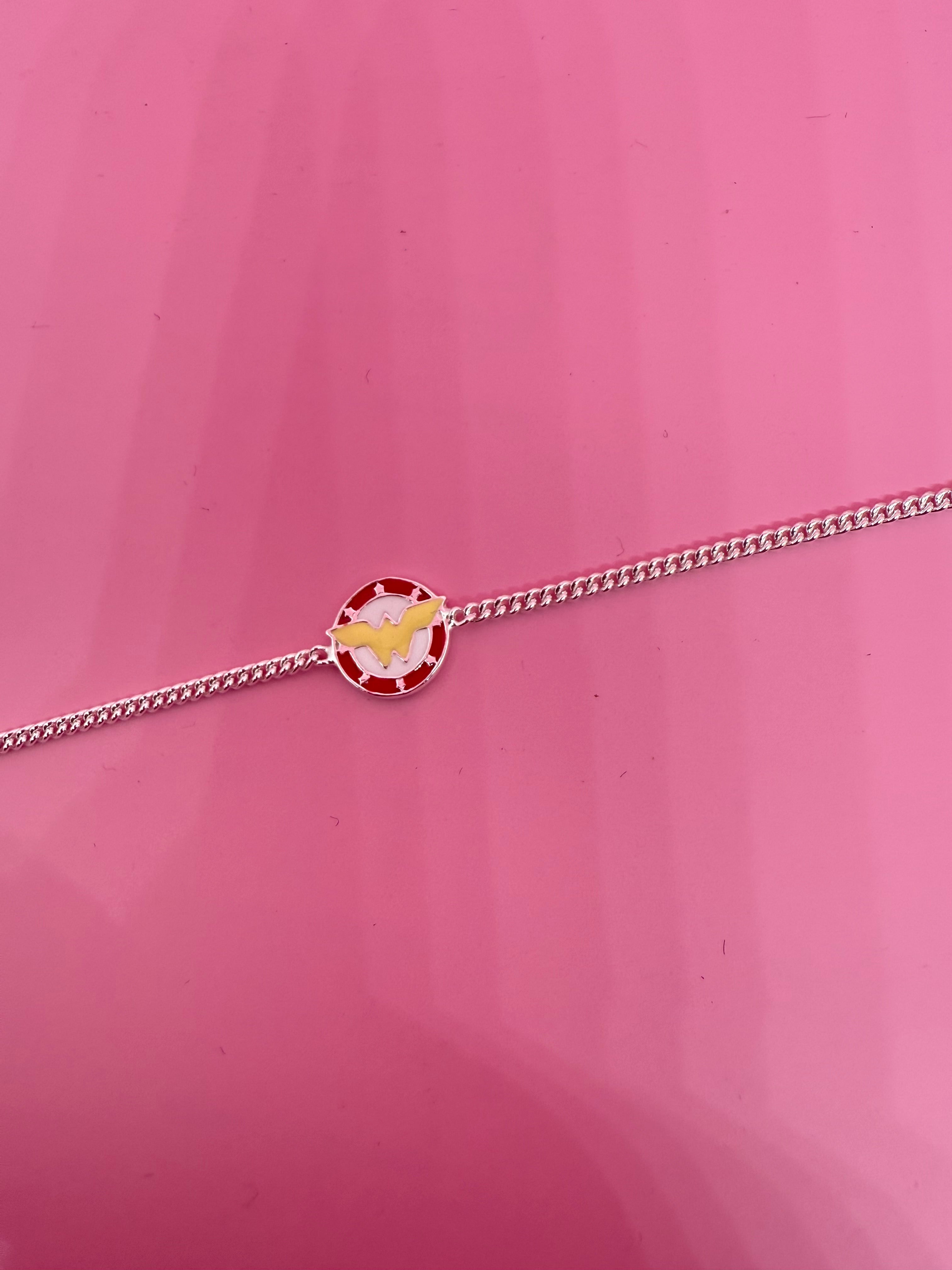 925 Sterling Silver Wonder Woman Cartoon Bracelet | For kids