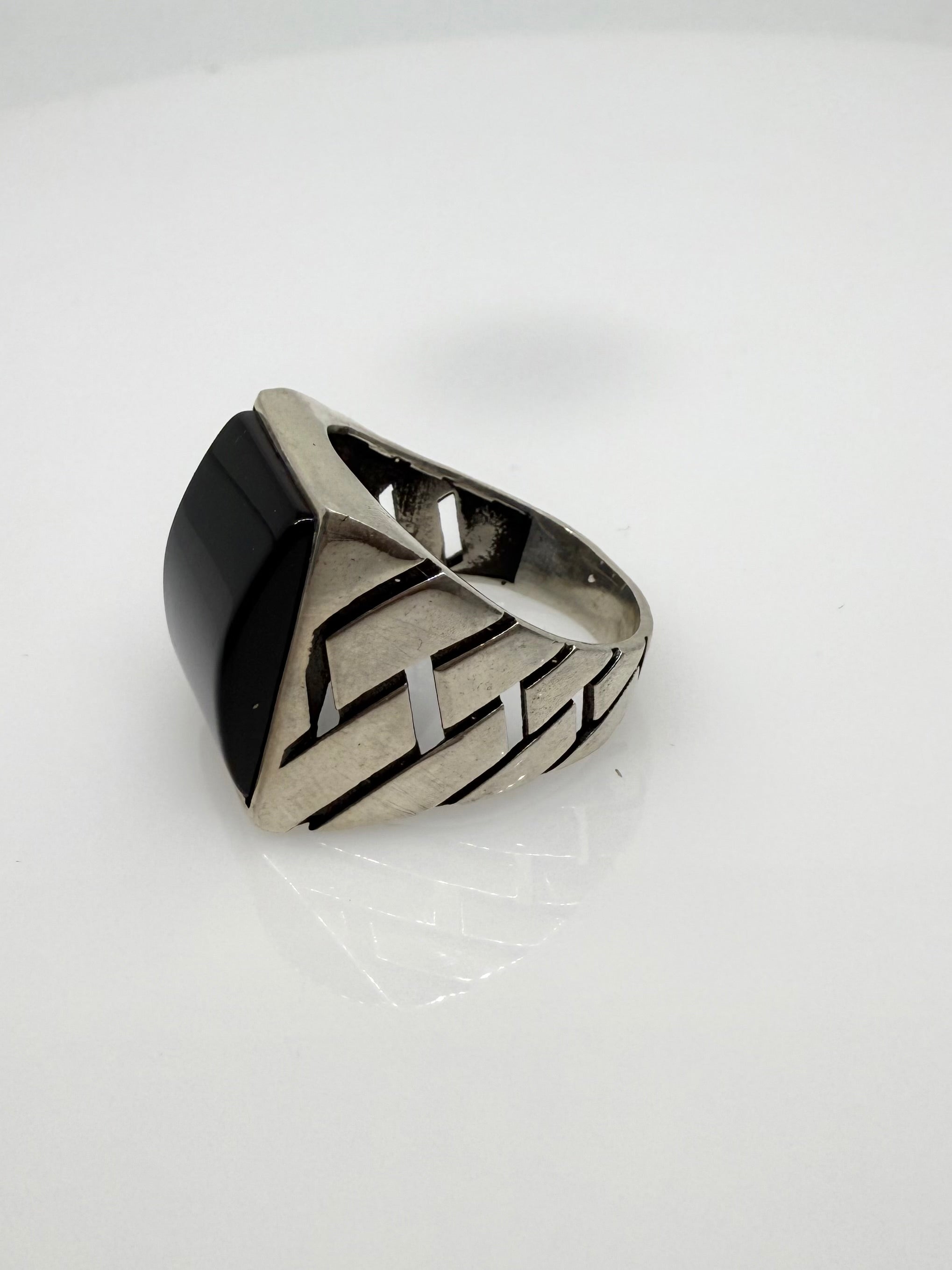 925 Sterling Silver Ring for Men | Black Stone