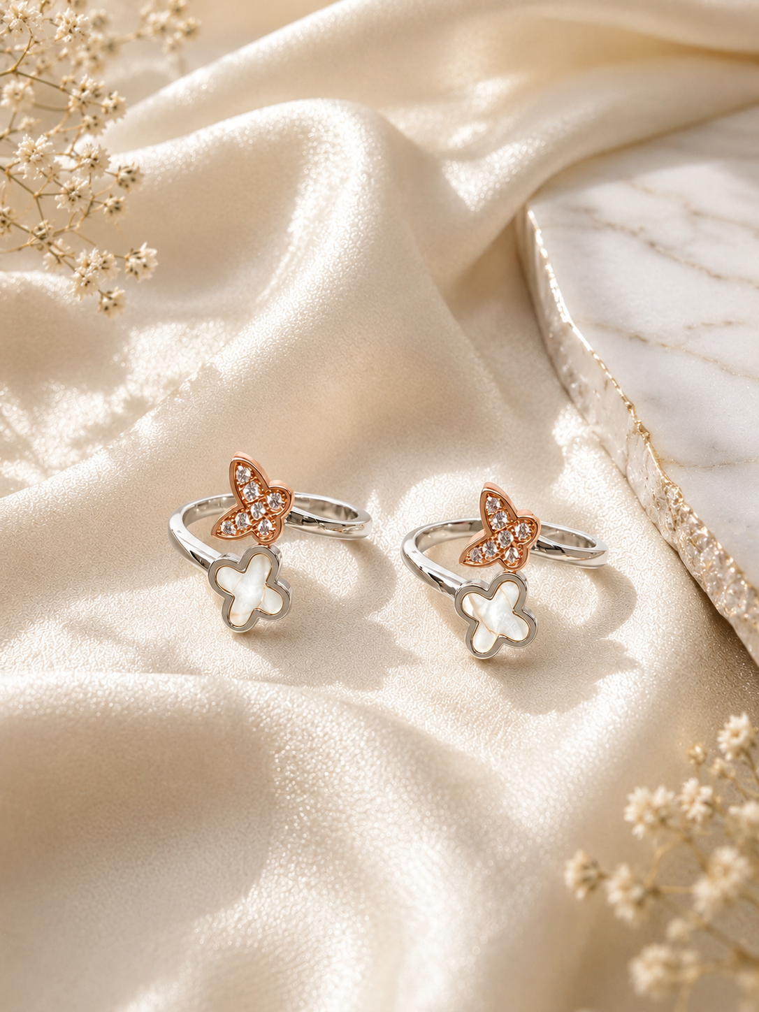 925 Sterling Silver Toe rings ( 2 rings ) | Free Size
