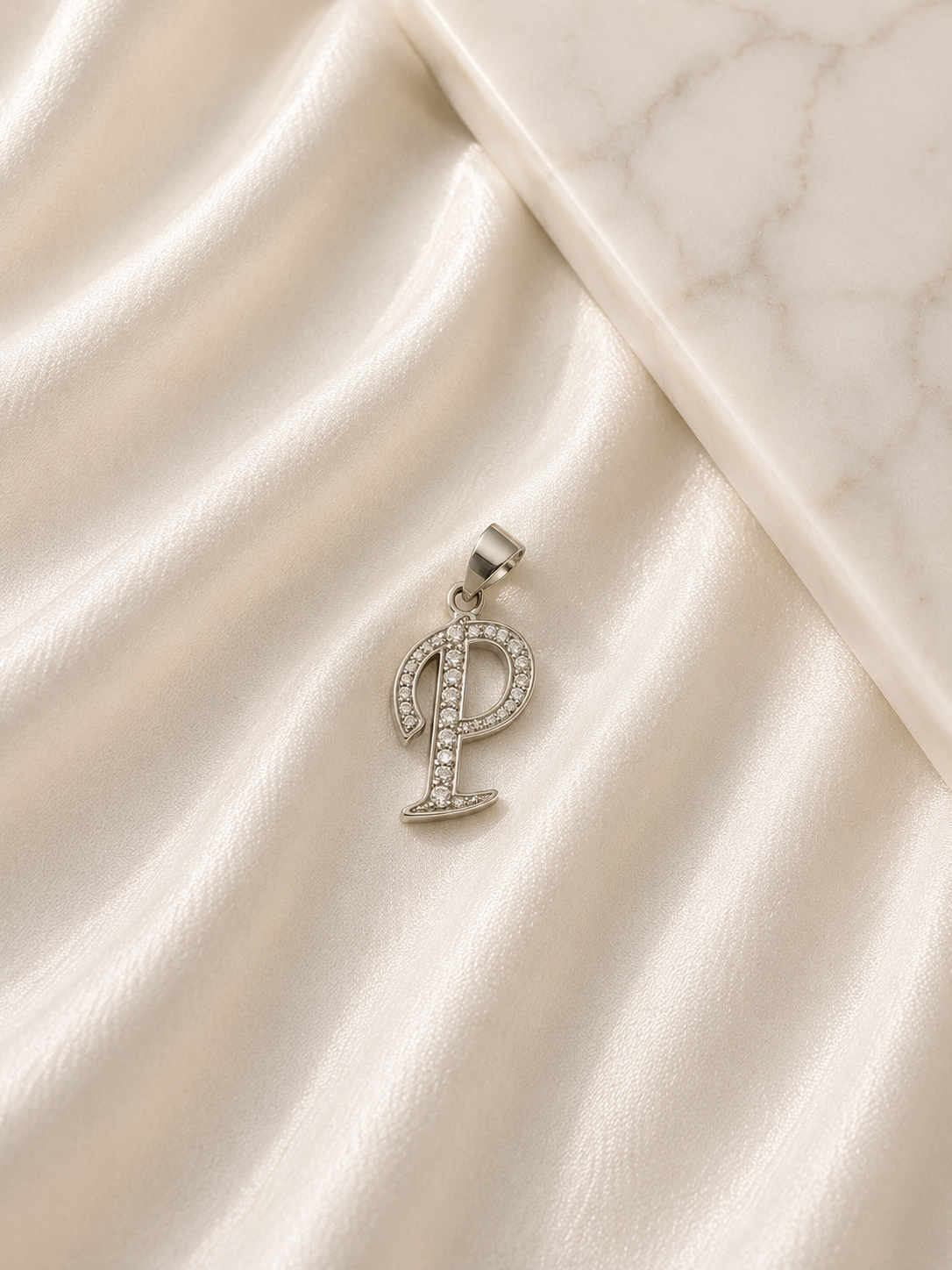 925 Sterling Silver Initial P Pendant