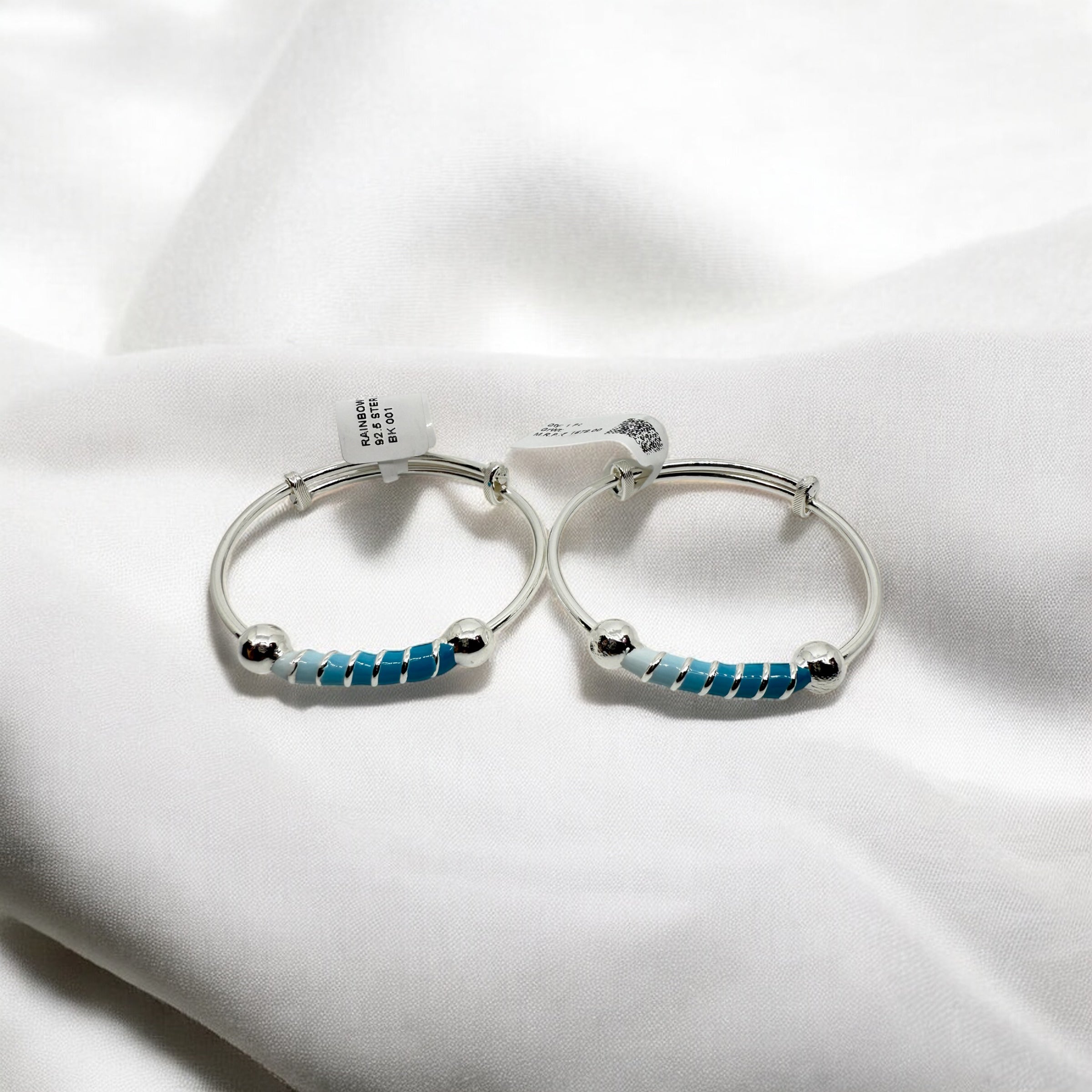 925 Sterling Silver Adjustable Rainbow Bangles | For kids | Ideal for 0-3 years