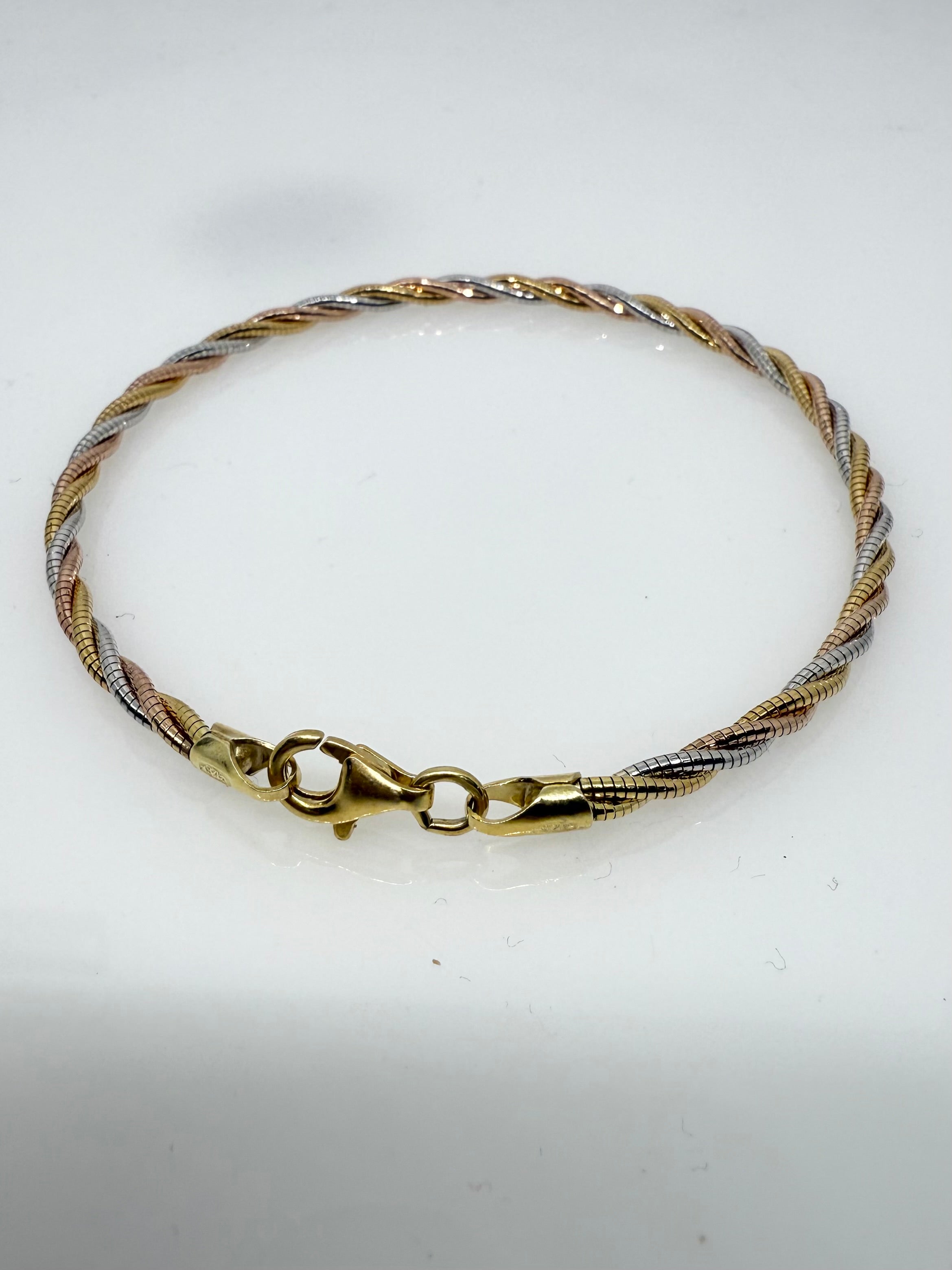 Multi Strand 925 Sterling Silver Italian Triple Weave Bracelet |