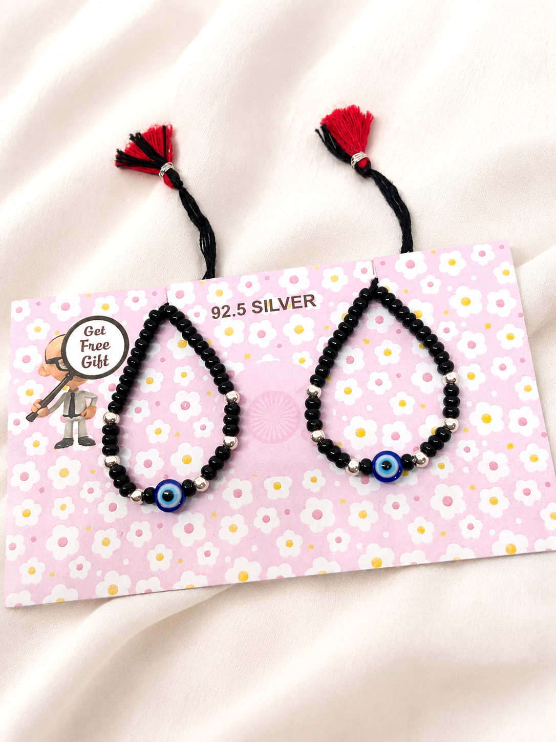 925 Sterling Silver Evil Eye Newborn & Baby Thread Nazariya