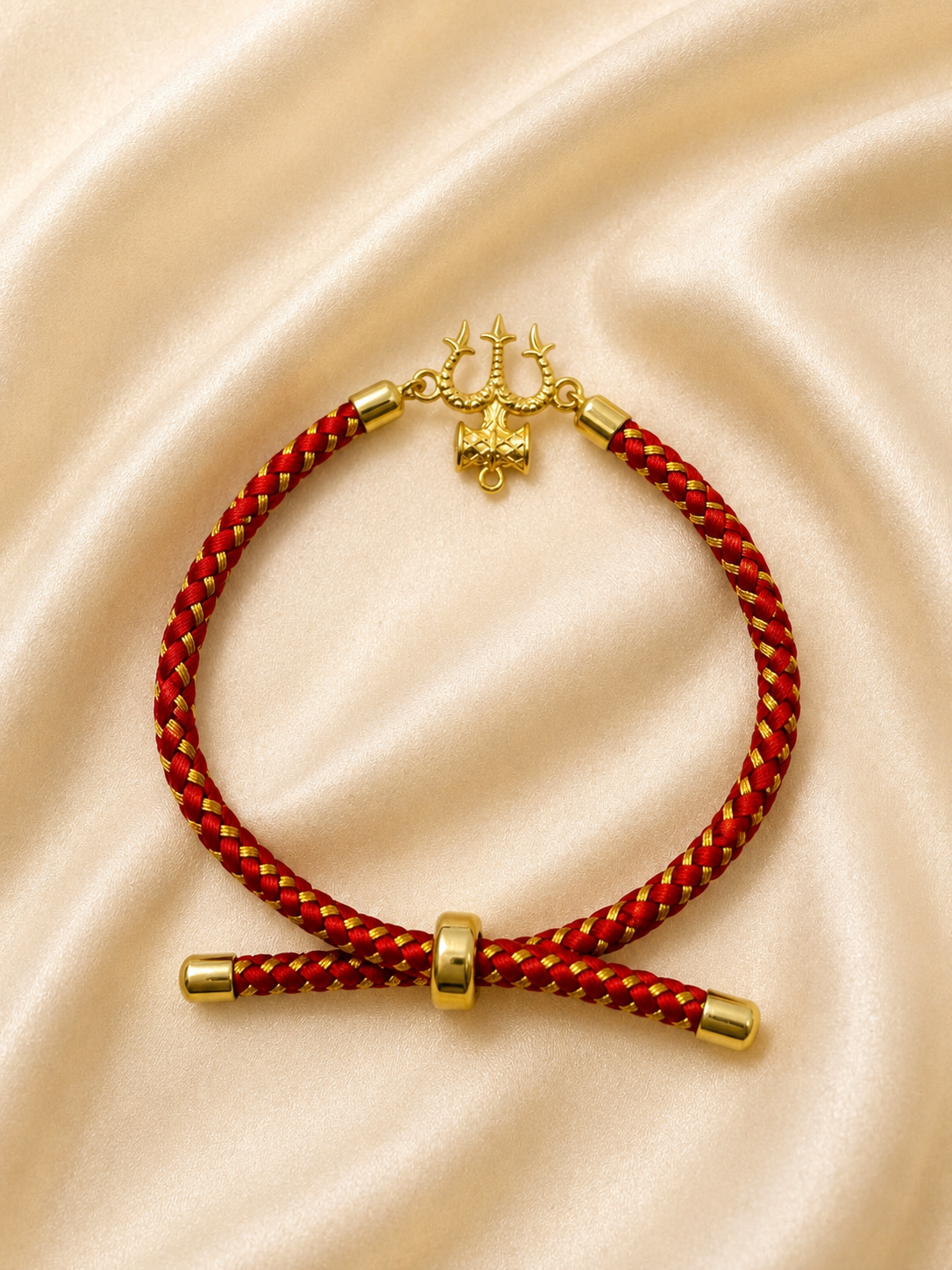 925 Sterling Silver Trishool Adjustable Rakhi