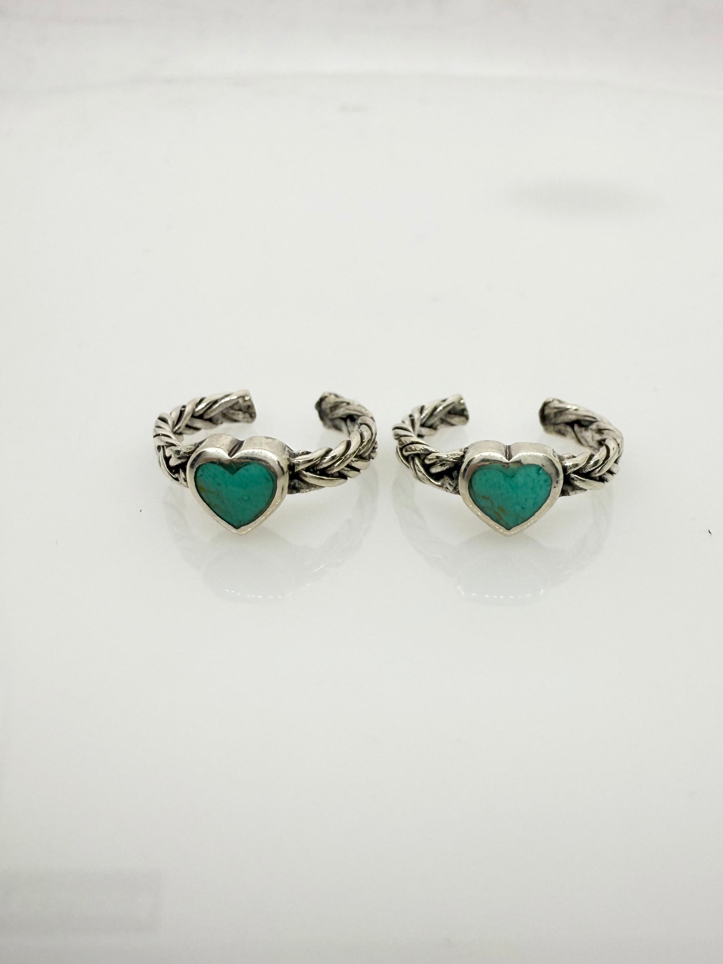 925 Sterling Silver Mini Heart Toe rings ( 2 rings) | free size