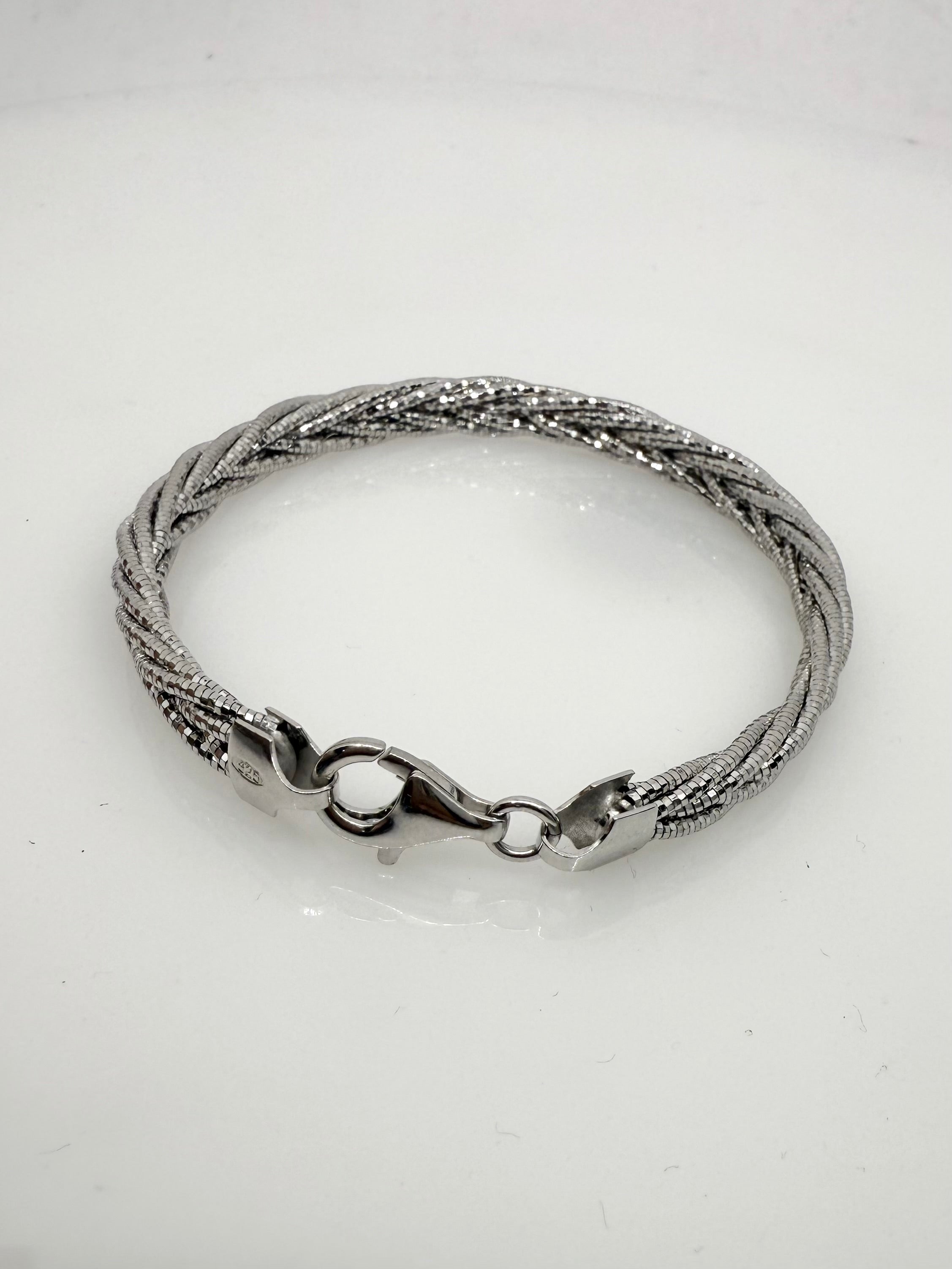 Multi Strand 925 Sterling Silver Italian Weave Bracelet | Silver