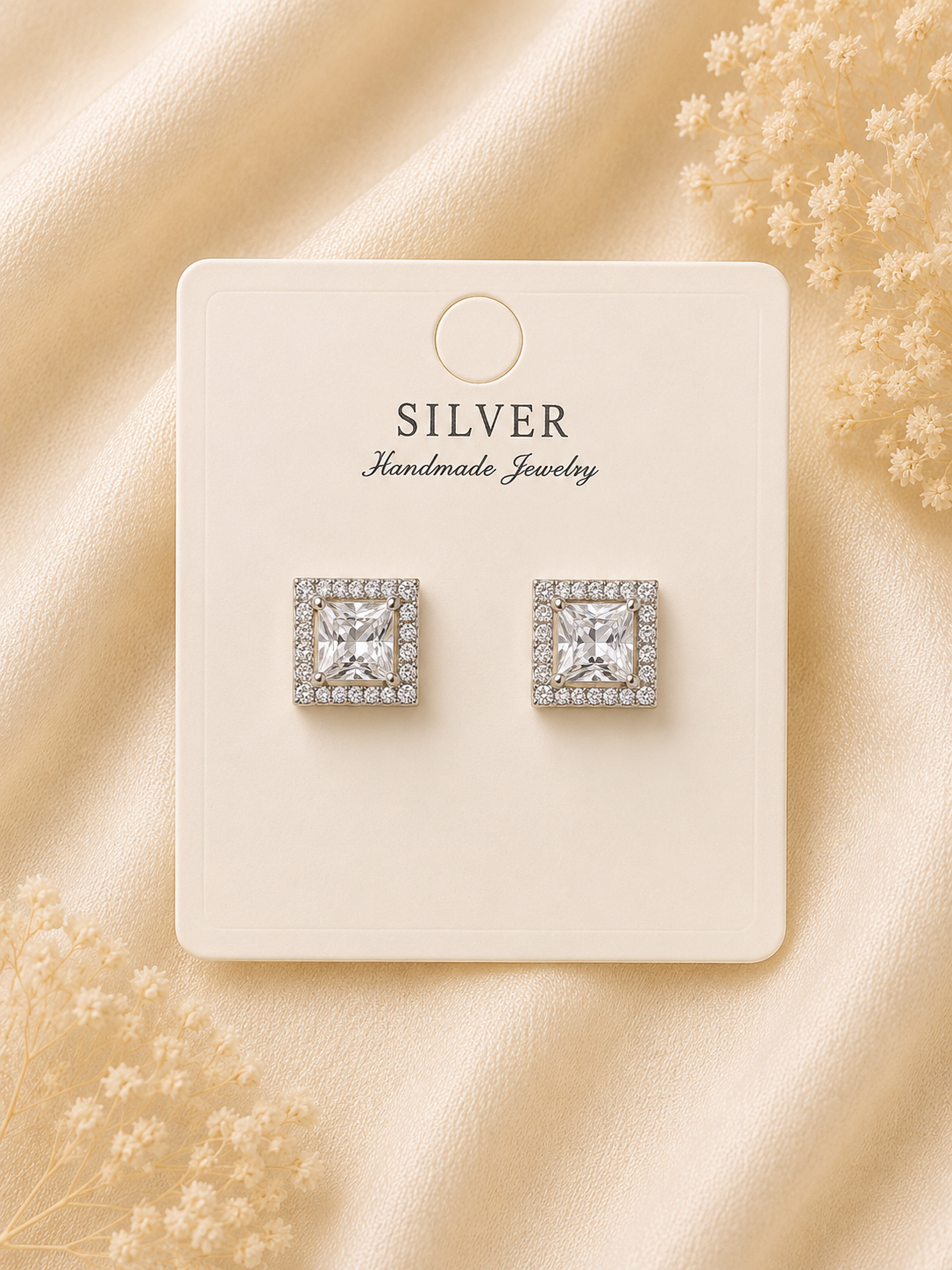 925 Sterling Silver Square Earrings | Everyday wear earrings