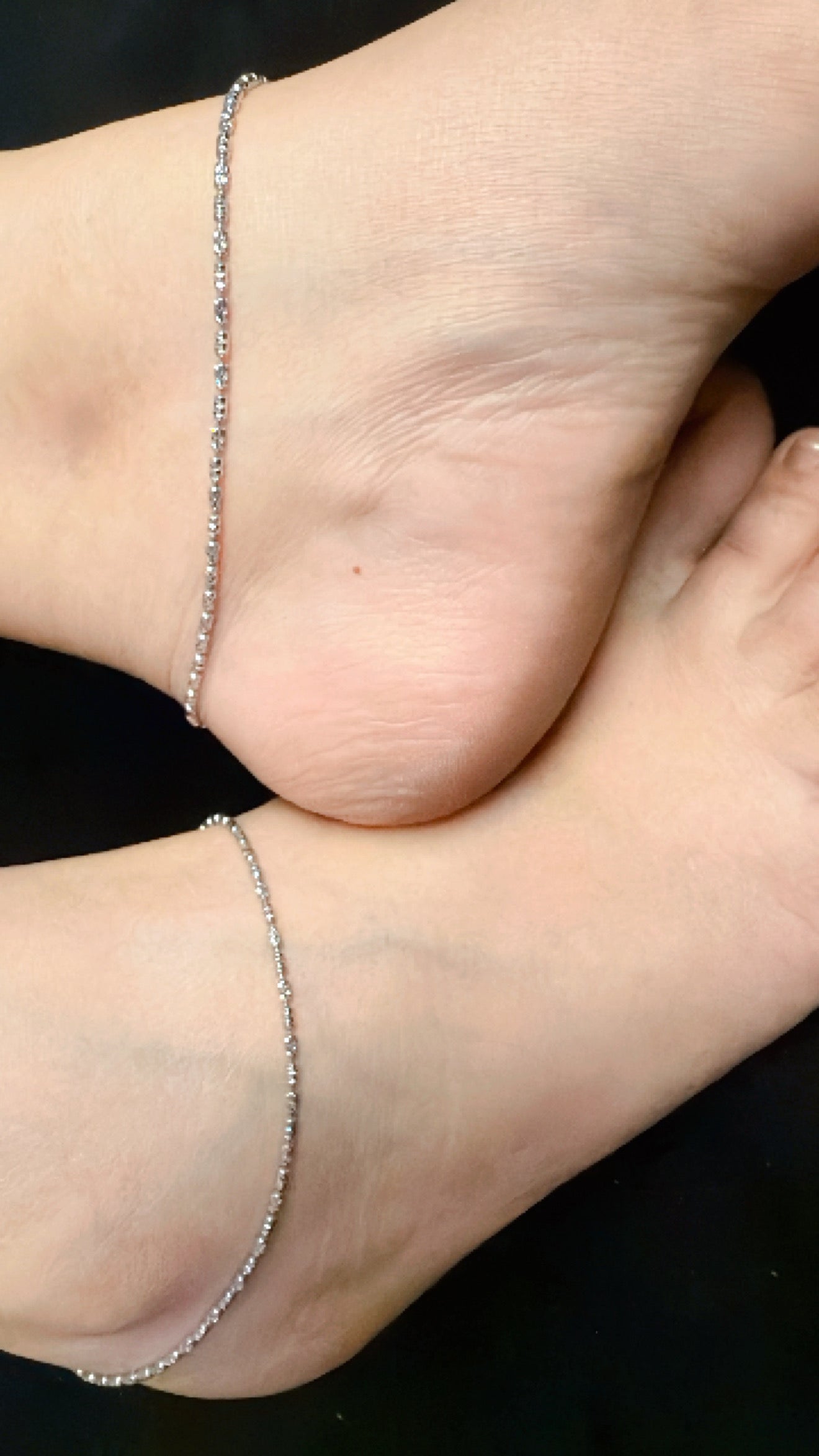 925 Sterling Silver Twinkle Beads Anklets