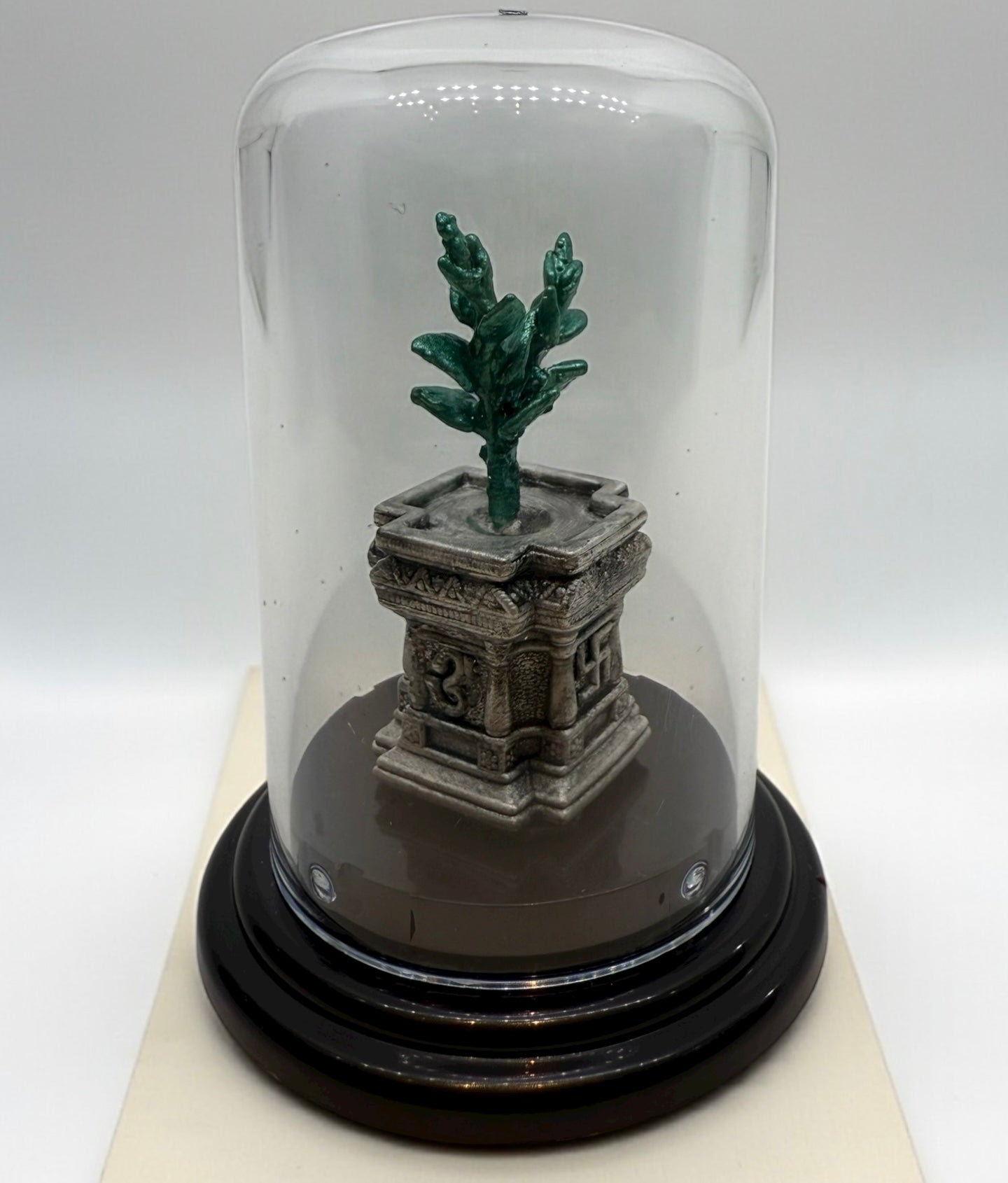 Emerald Pure 999 Silver Tulsi Maadam Plant Idol with Acrylic Base for Pooja/Gift