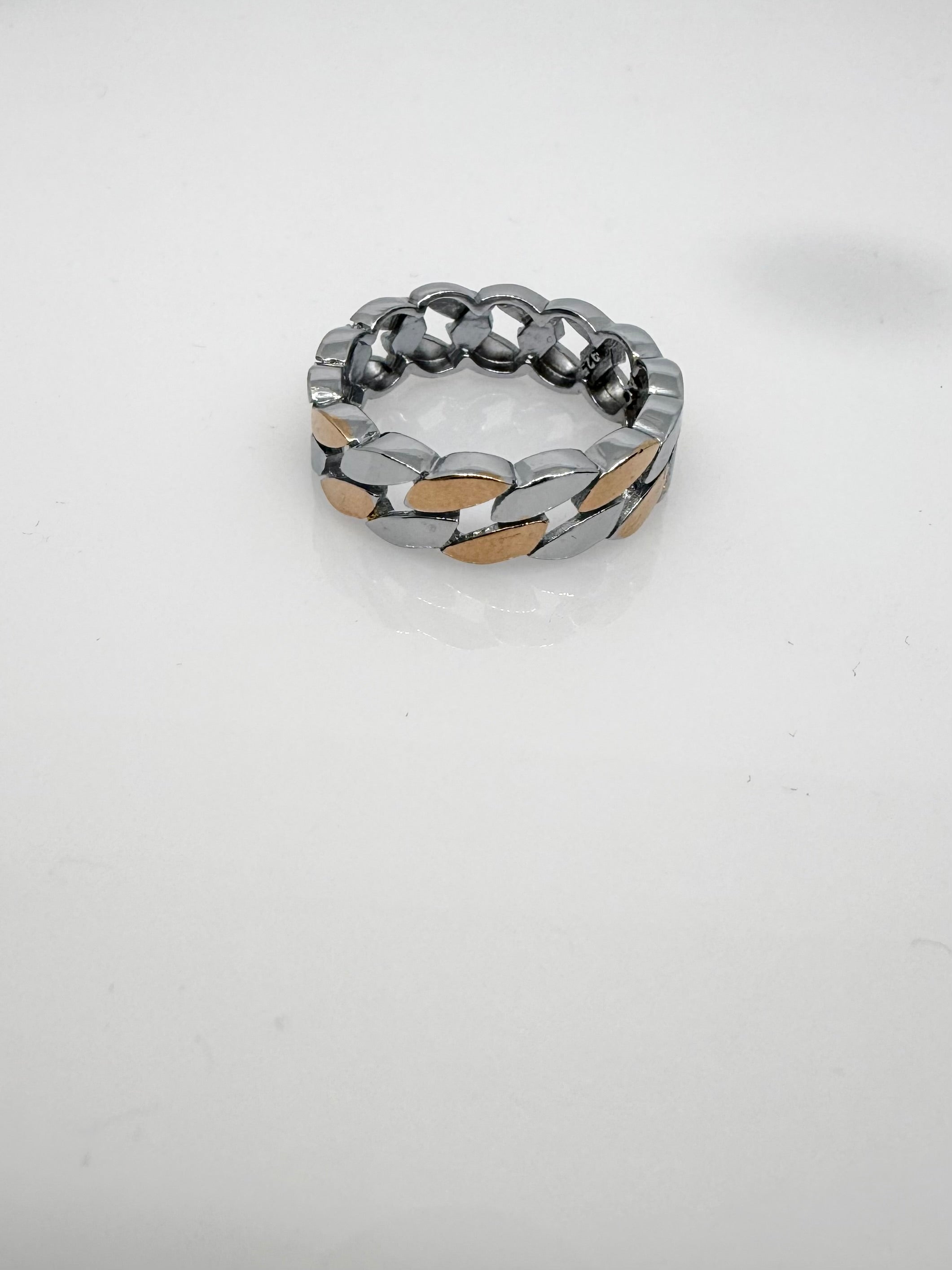 925 Sterling Silver Infinite Link Dual Tone Ring Band | Ring for Men | UNISEX