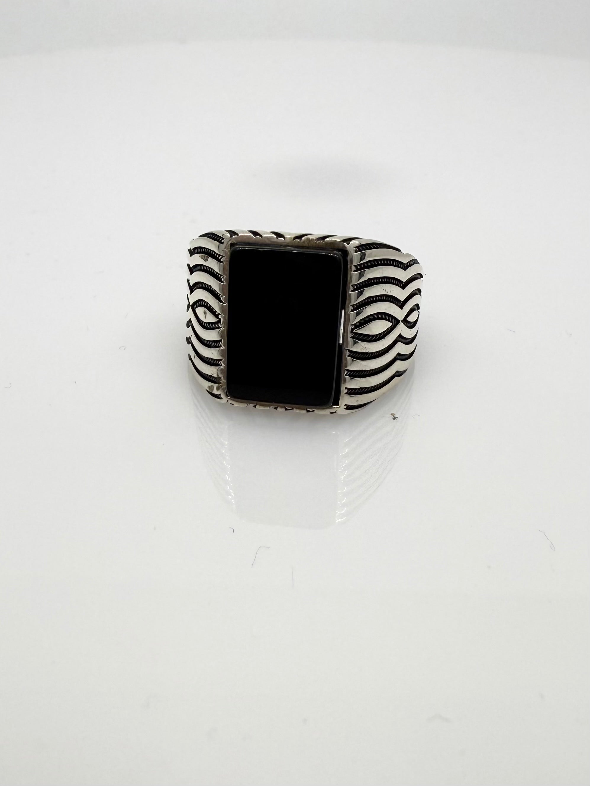 925 Sterling Silver Ring for Men | Black Stone