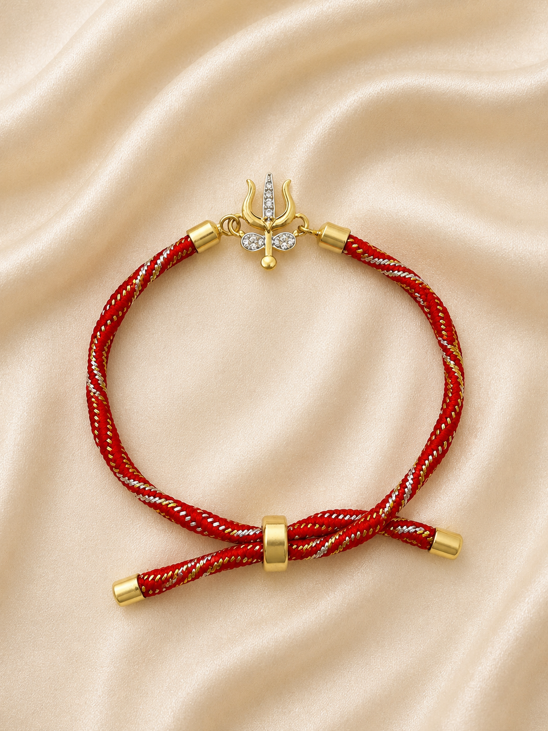 925 Sterling Silver Trishool Adjustable Rakhi