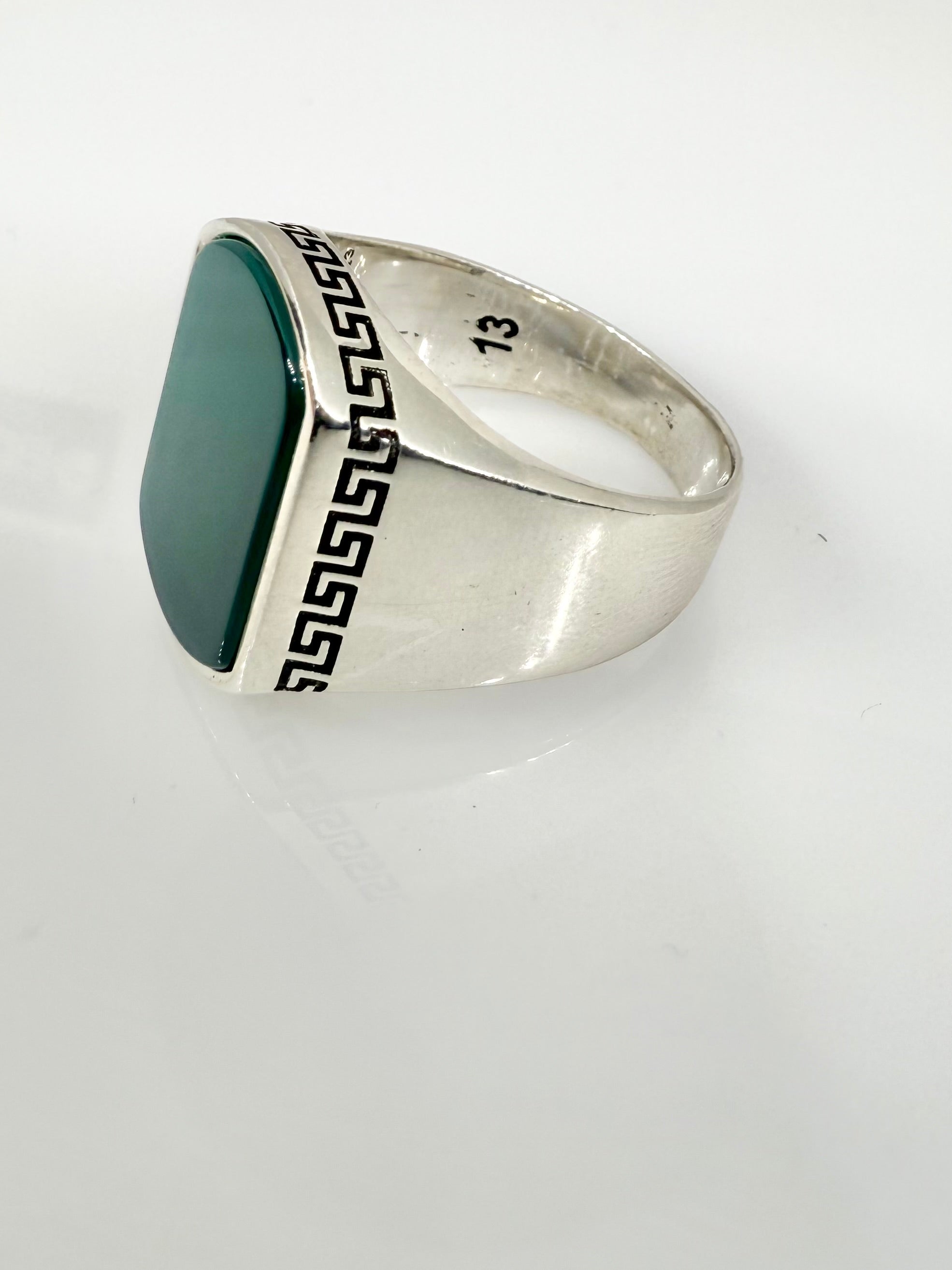 925 Sterling Silver Ring for Men | Olive Onyx
