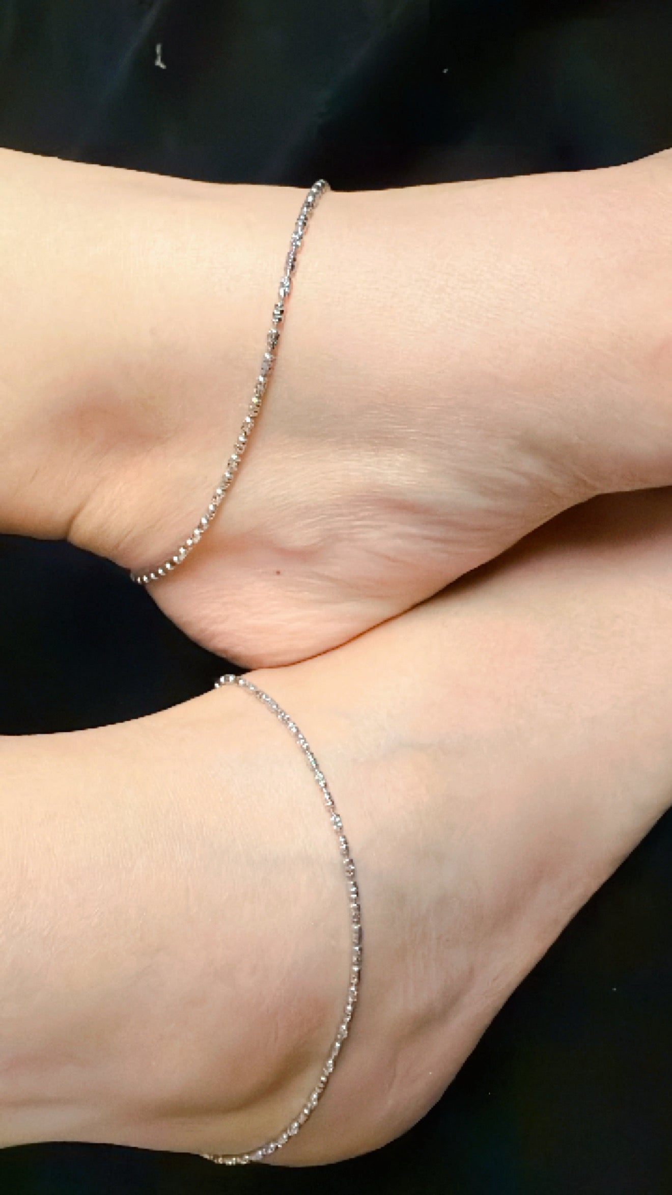 925 Sterling Silver Twinkle Beads Anklets