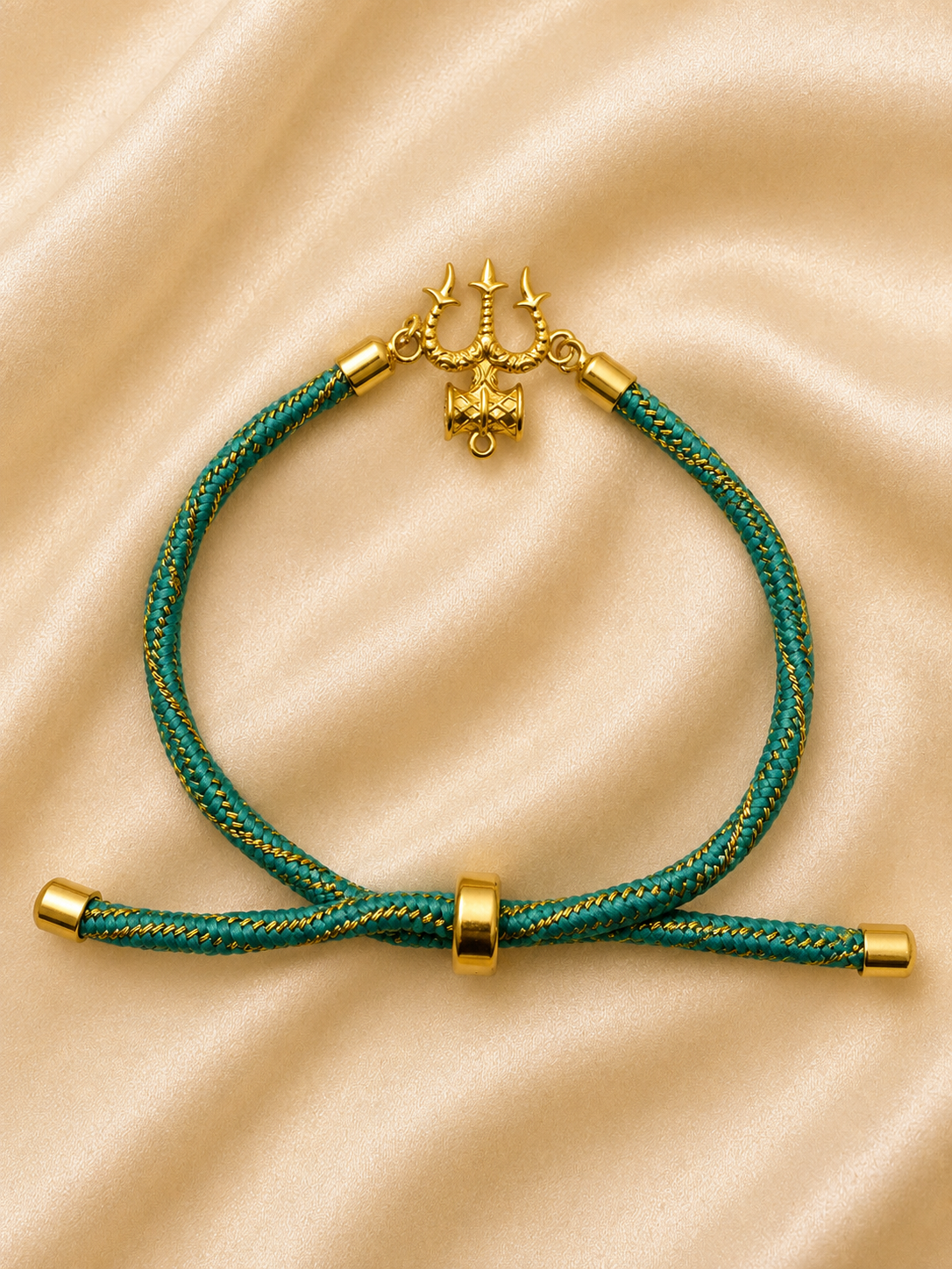 925 Sterling Silver Trishool Adjustable Rakhi