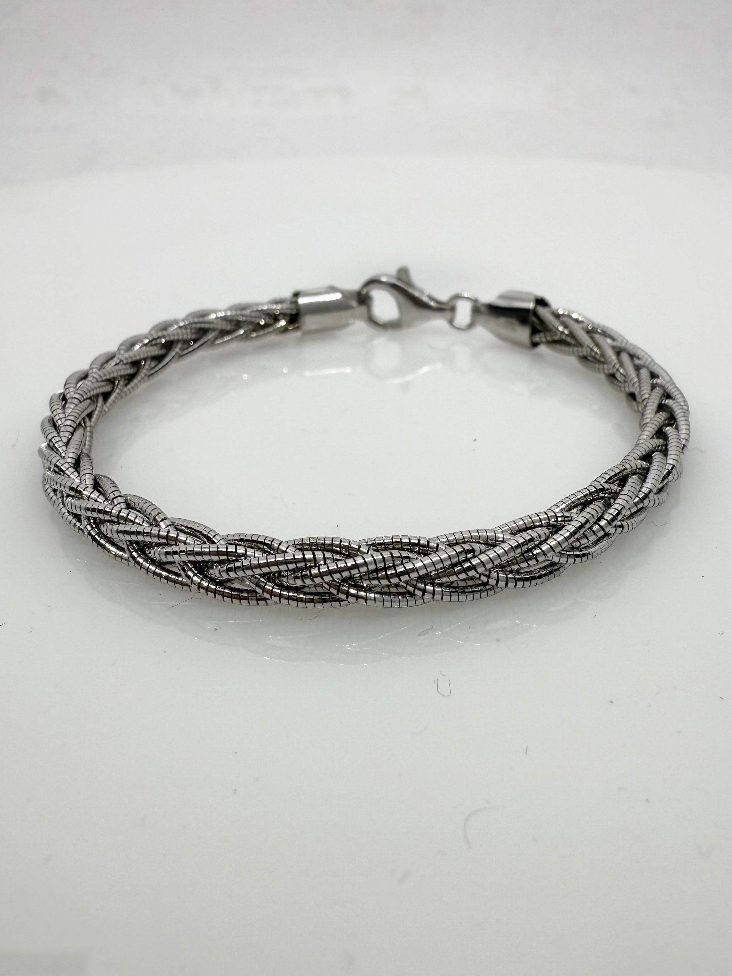 Multi Strand 925 Sterling Silver Italian Weave Bracelet | Silver