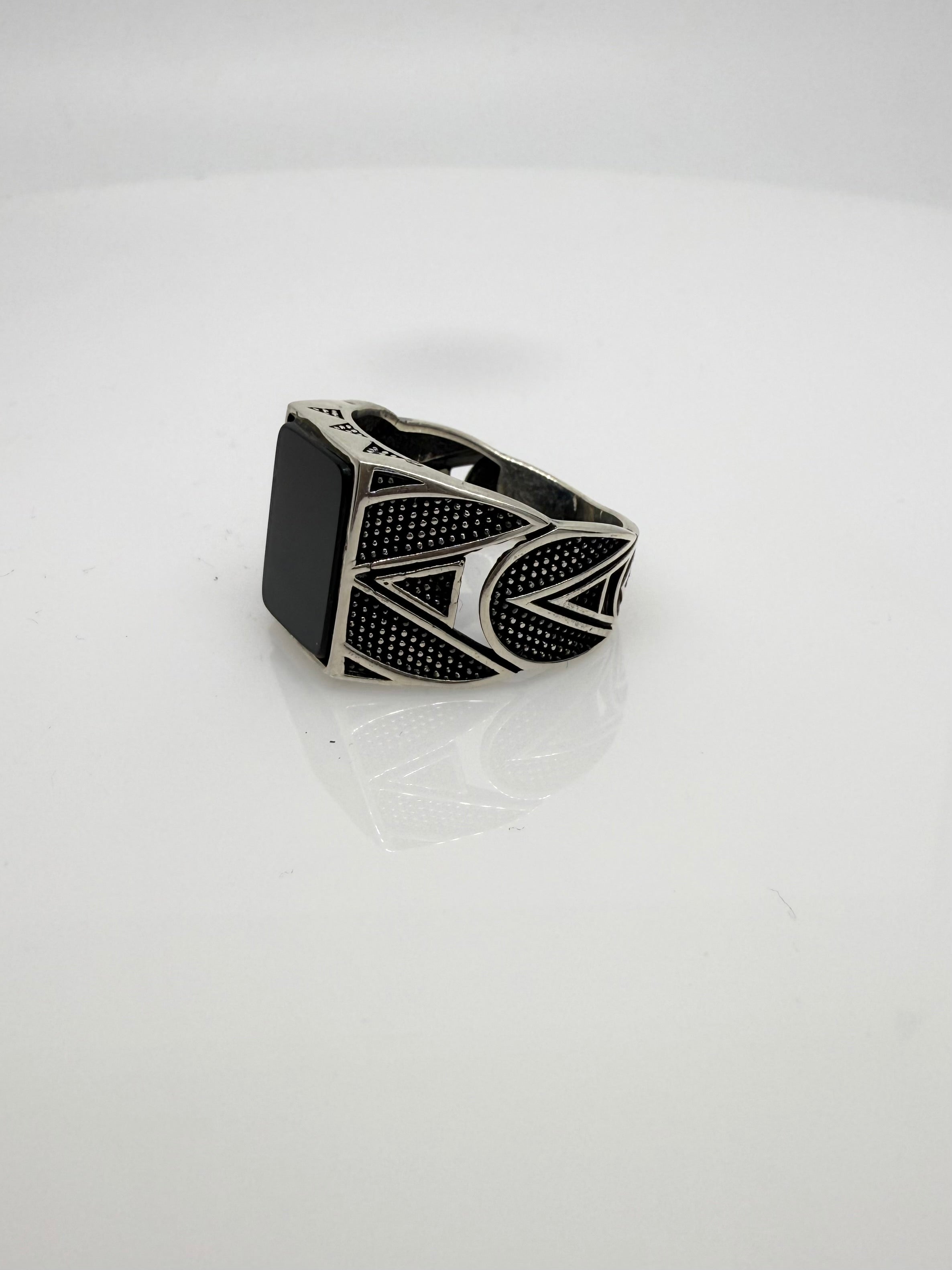925 Sterling Silver Ring for Men | Black Stone