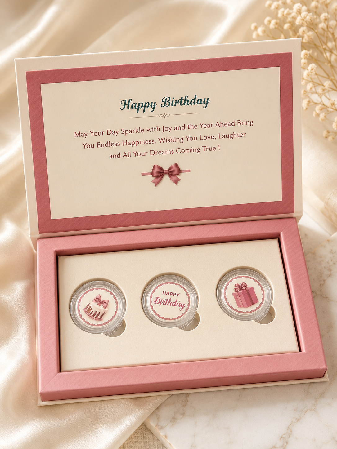 999 Pure Silver Happy Birthday Celebration Coin Gift Set (3 x 1g)