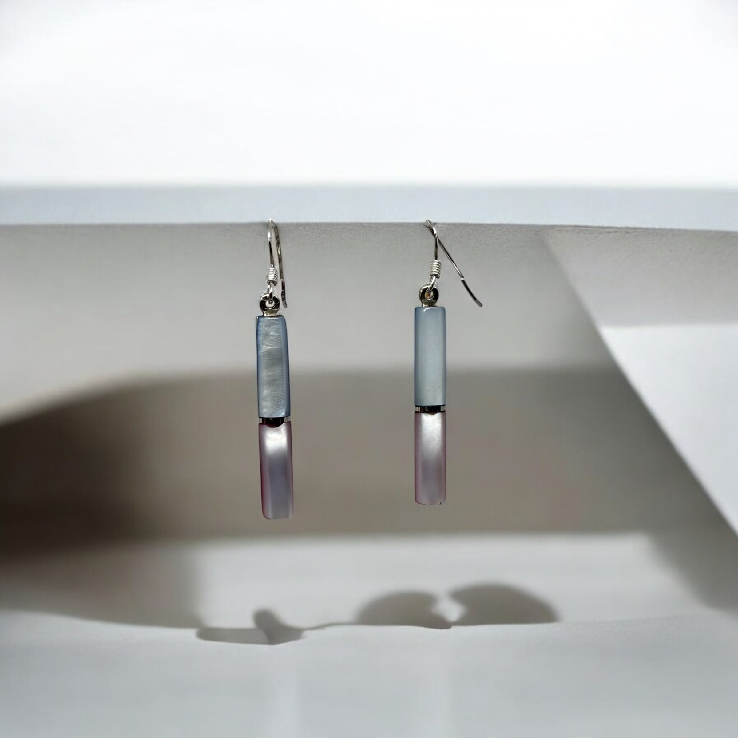 925 Sterling Silver Twin Hue Cubical Earrings | Studs