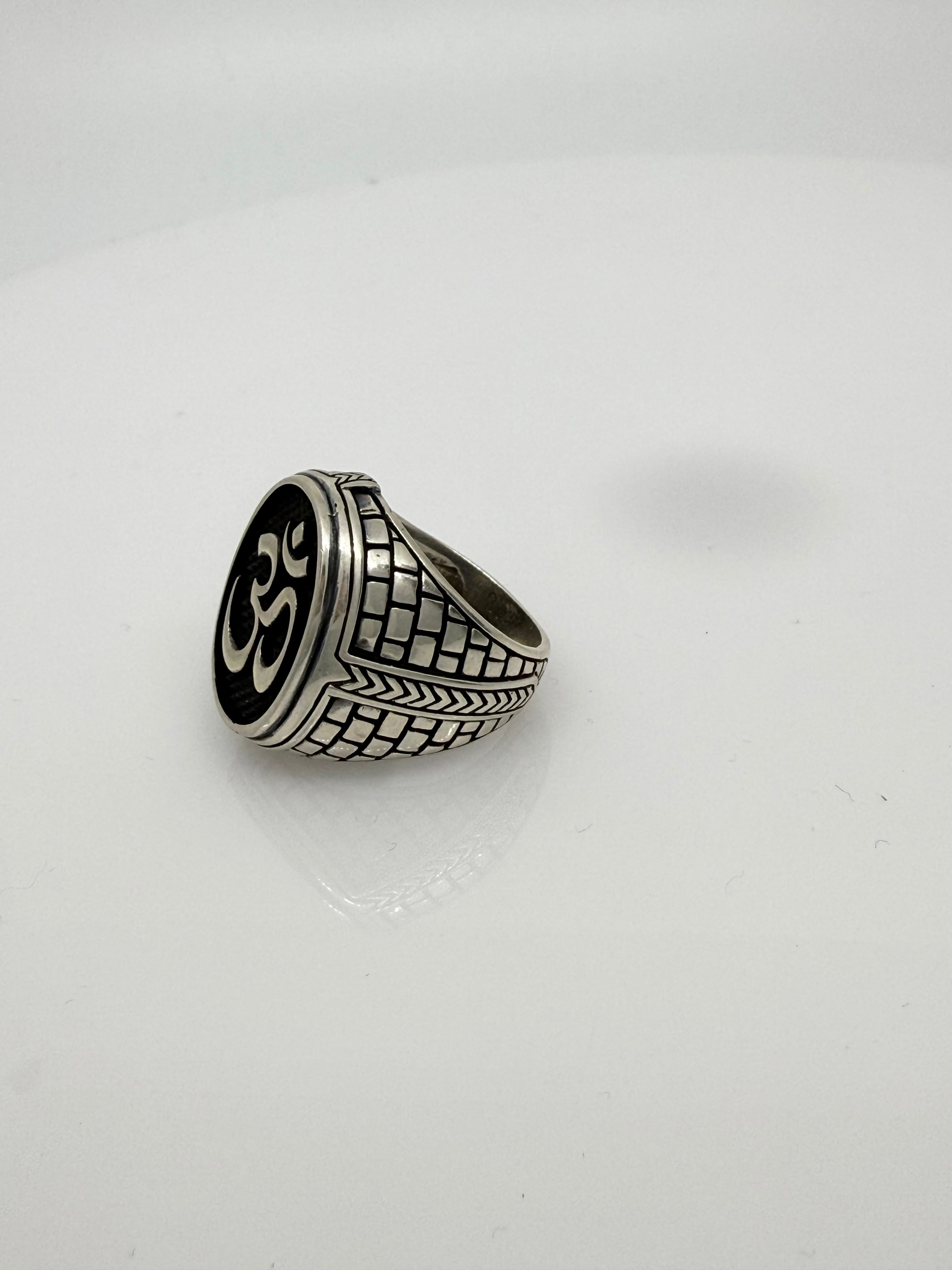 925 Oxidised Silver Ring for Men | Om