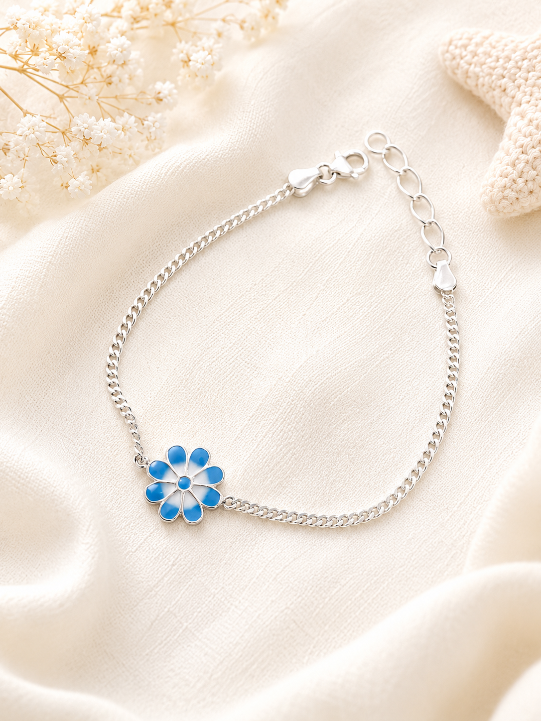 925 Sterling Silver Flower Cartoon Bracelet | kid’s Bracelet | Kid’s Rakhi
