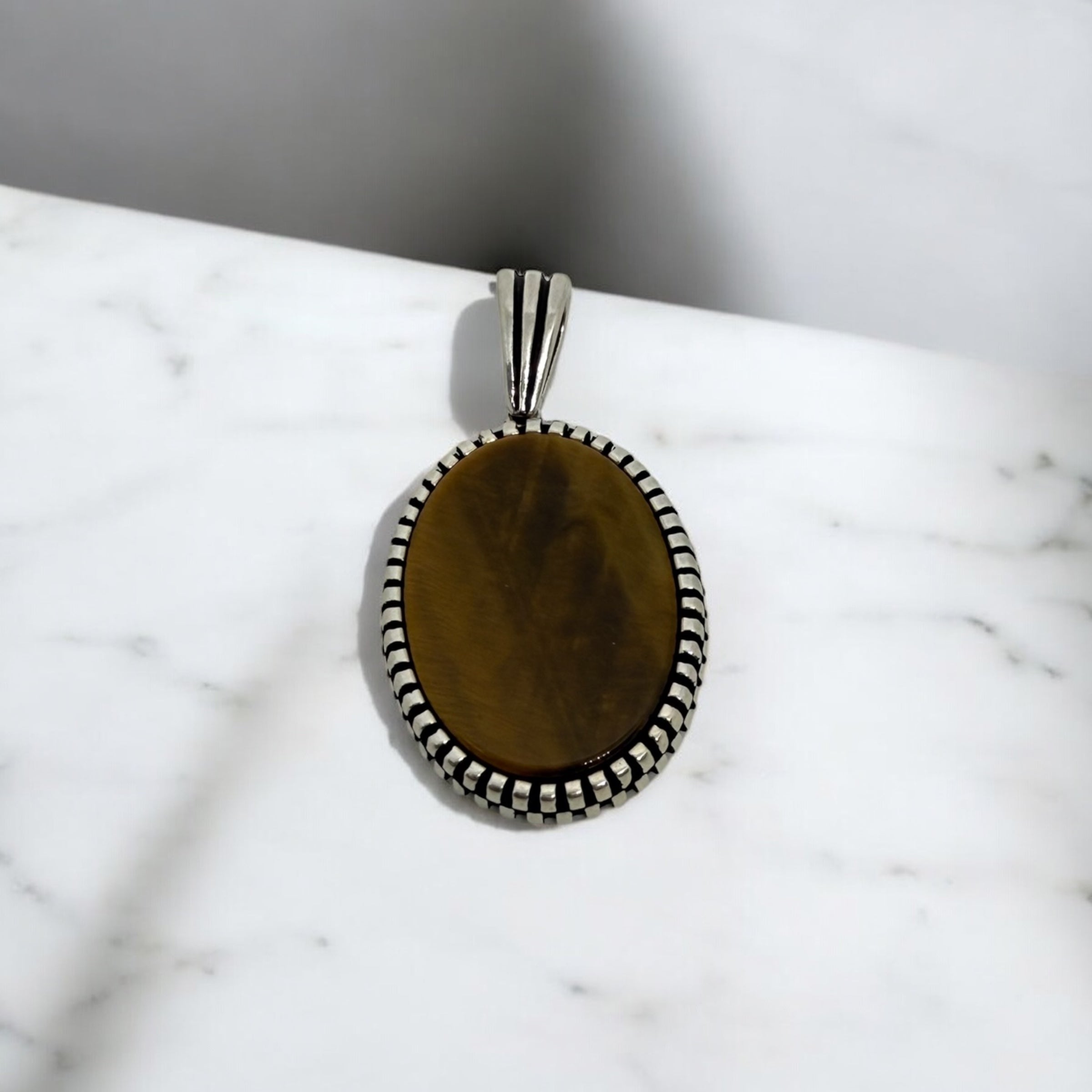 925 Sterling Silver Bold Bronze Pendant