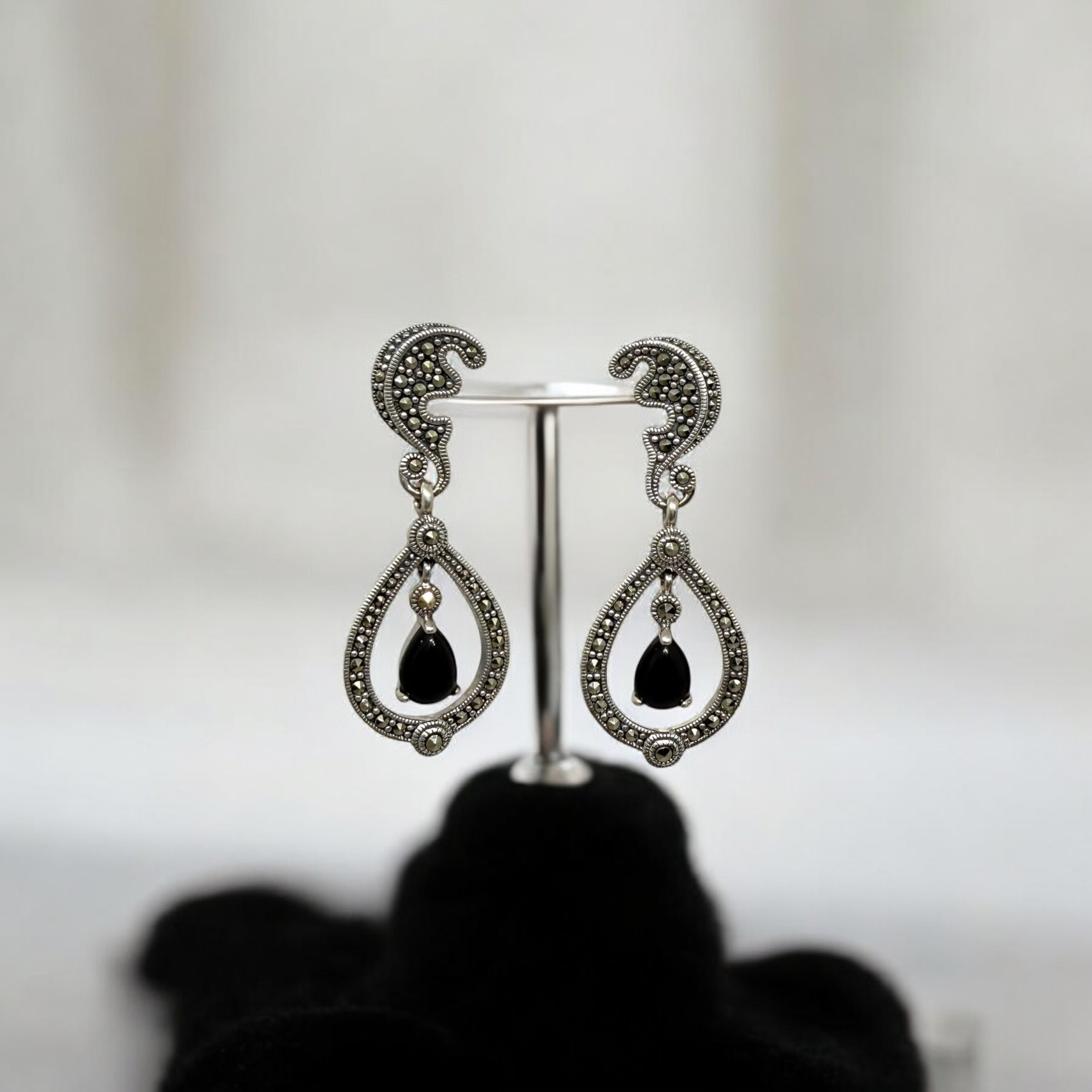 925 Sterling Silver Midnight Jhumki Earrings | Studs