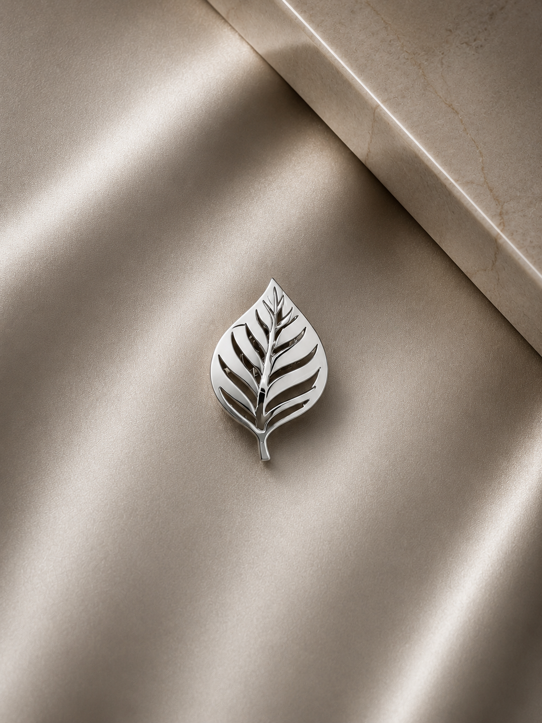 925 Sterling Silver Leaf Lapel Pin Brooch