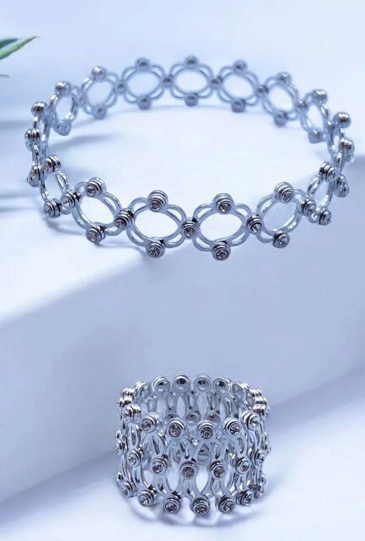 Kaza 925 Sterling Silver Supple Adjustable Bracelet Cum Ring 3 Layer