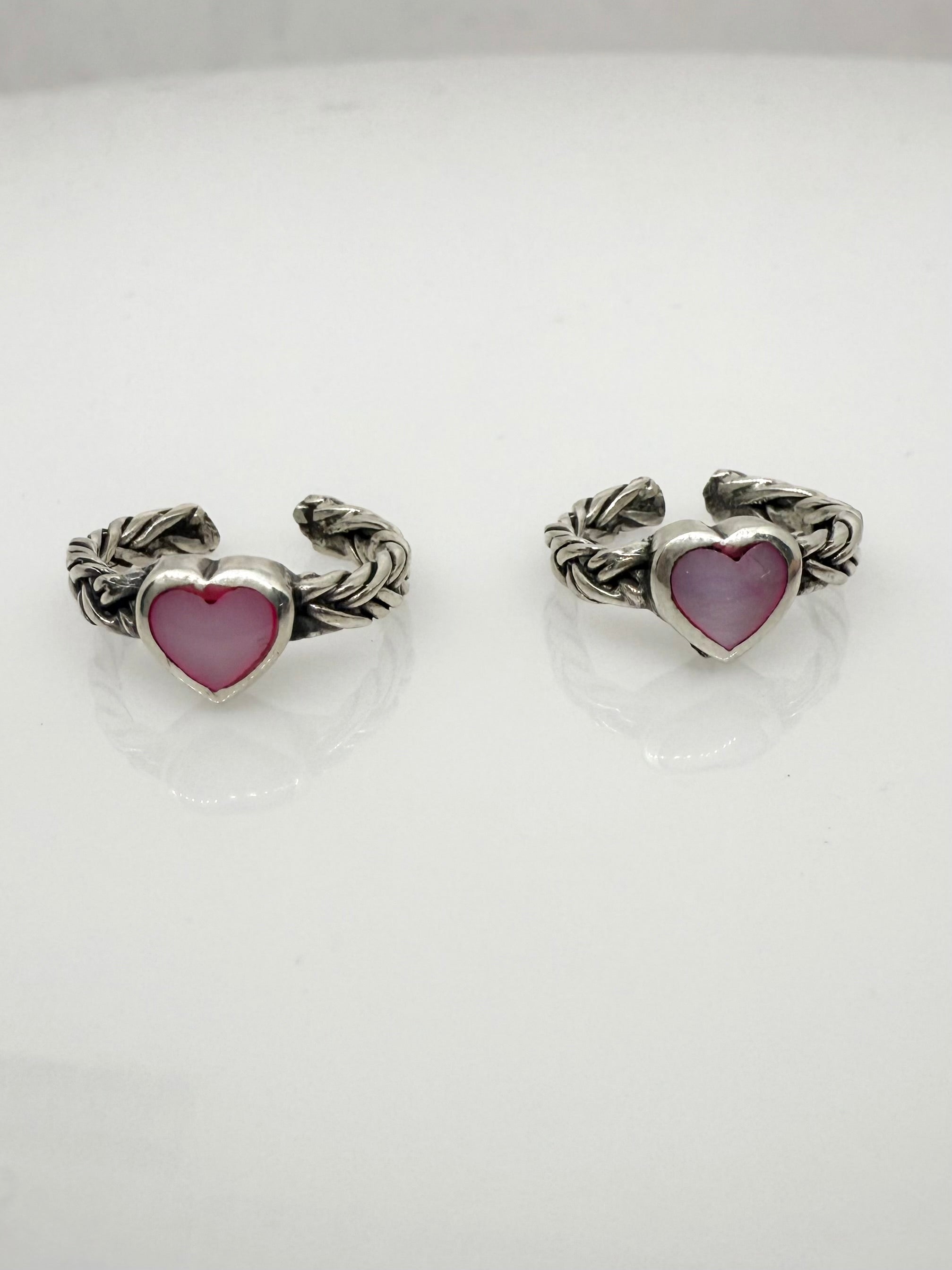 925 Sterling Silver Heart Toe rings ( 2 rings) | free size