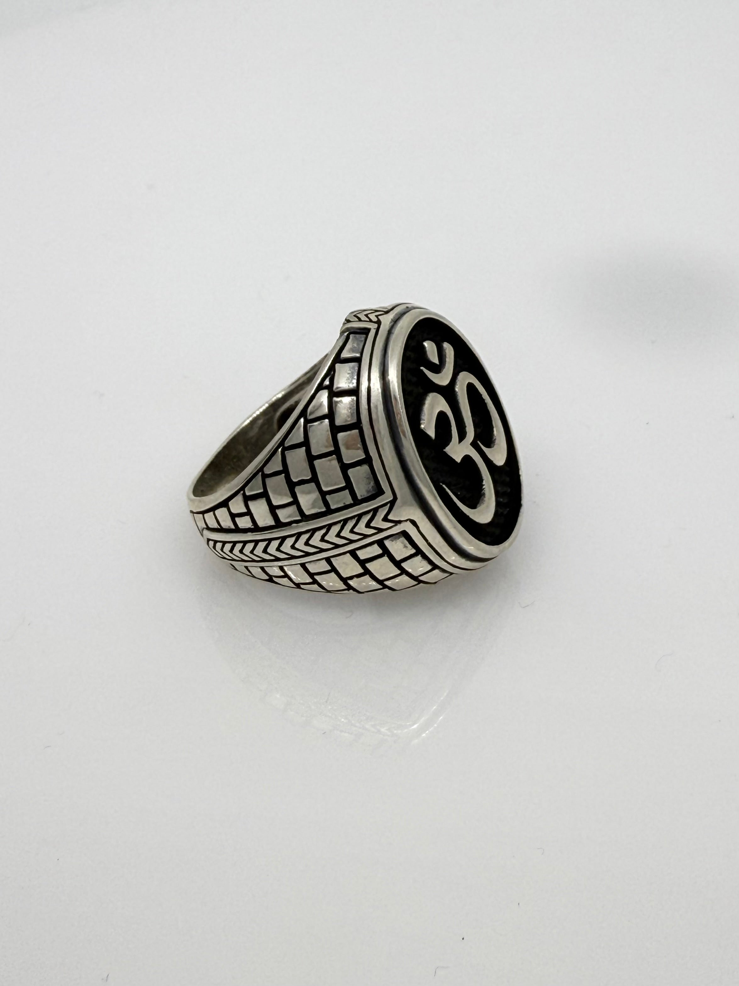 925 Oxidised Silver Ring for Men | Om