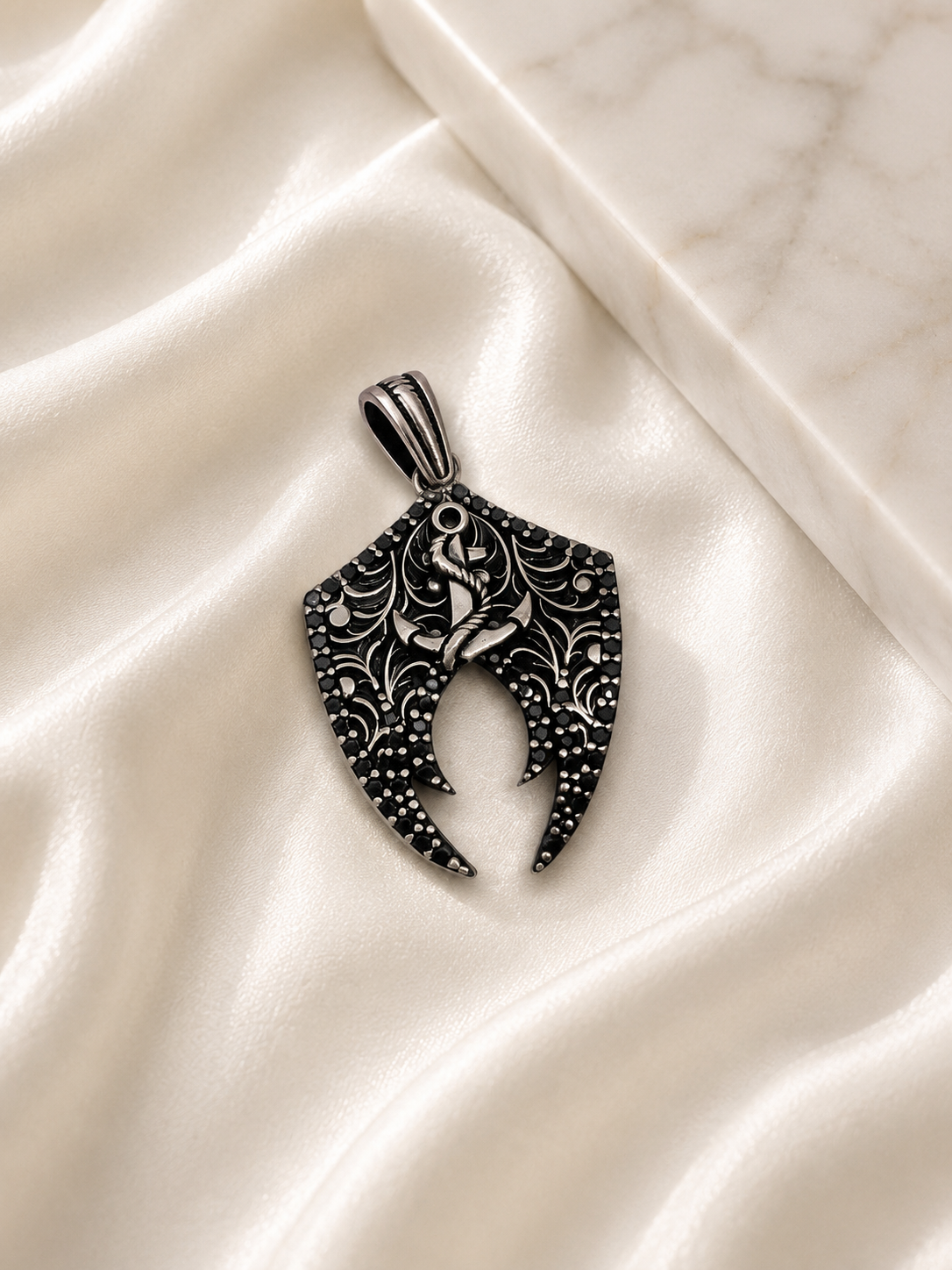 925 Sterling Silver Warrior Anchor Men’s Pendant