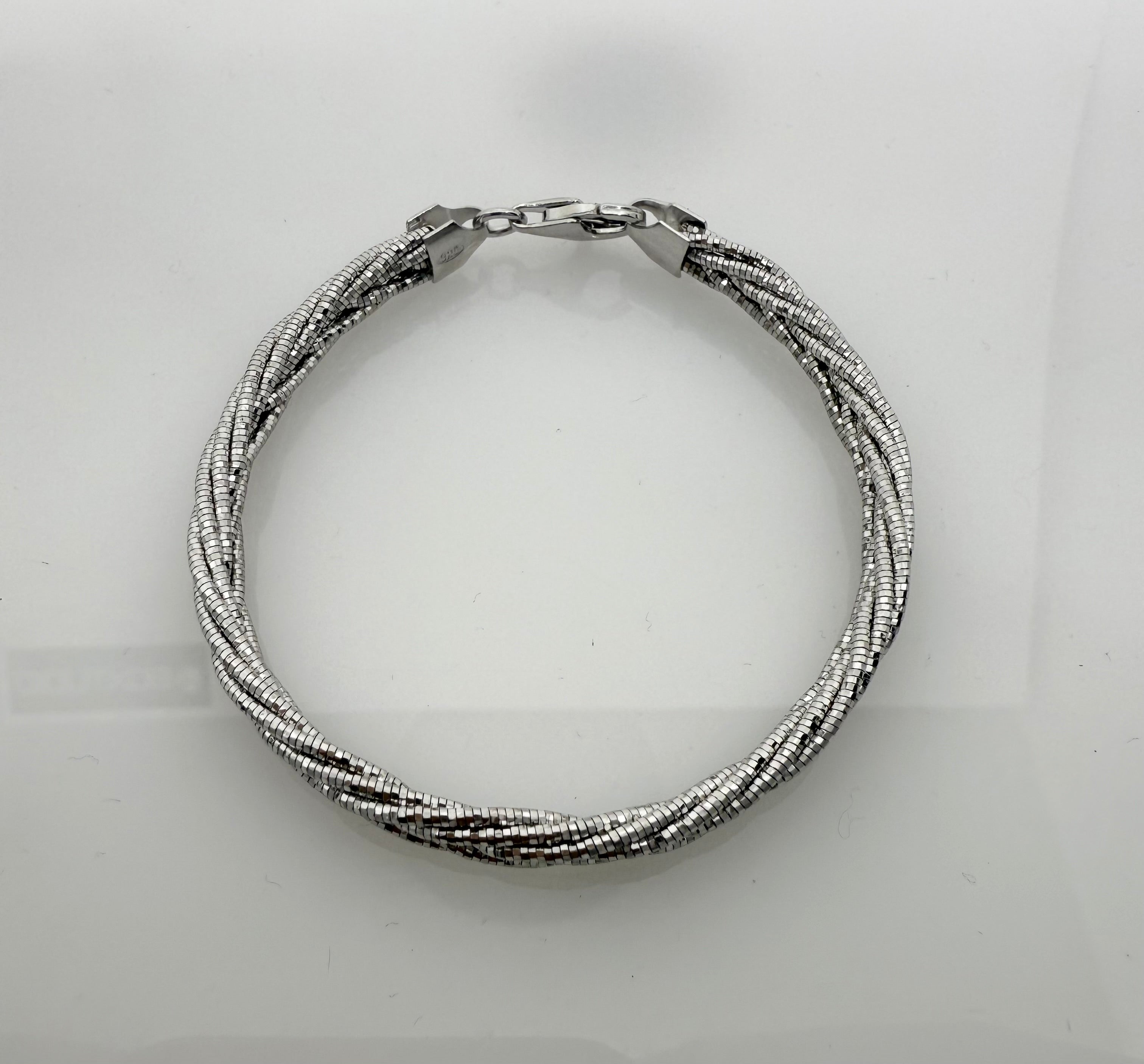 Multi Strand 925 Sterling Silver Italian Weave Bracelet | Silver