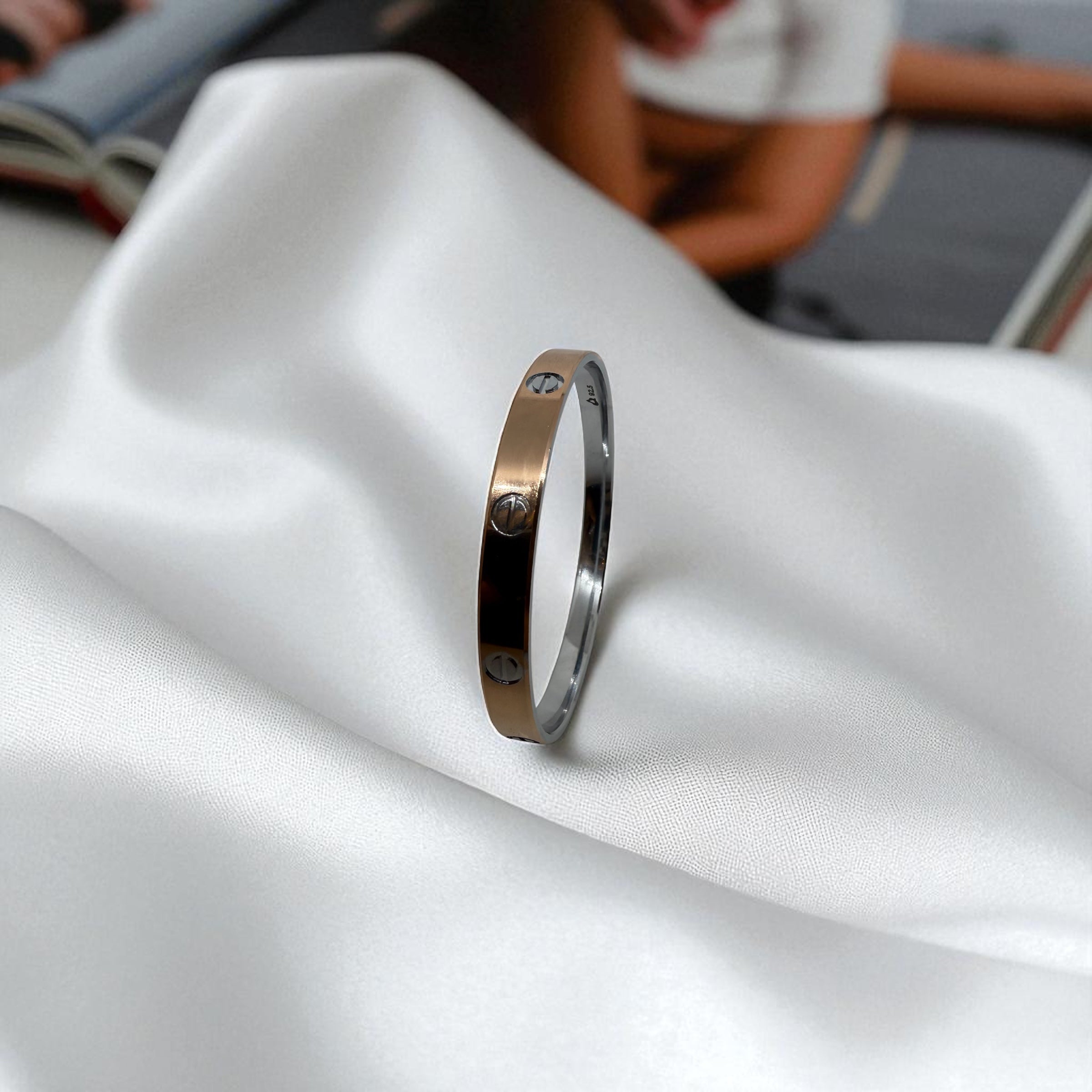 925 STERLING SILVER KADA BANGLE | ROSE GOLD POLISH | UNISEX BANGLE | MEN’S KADA