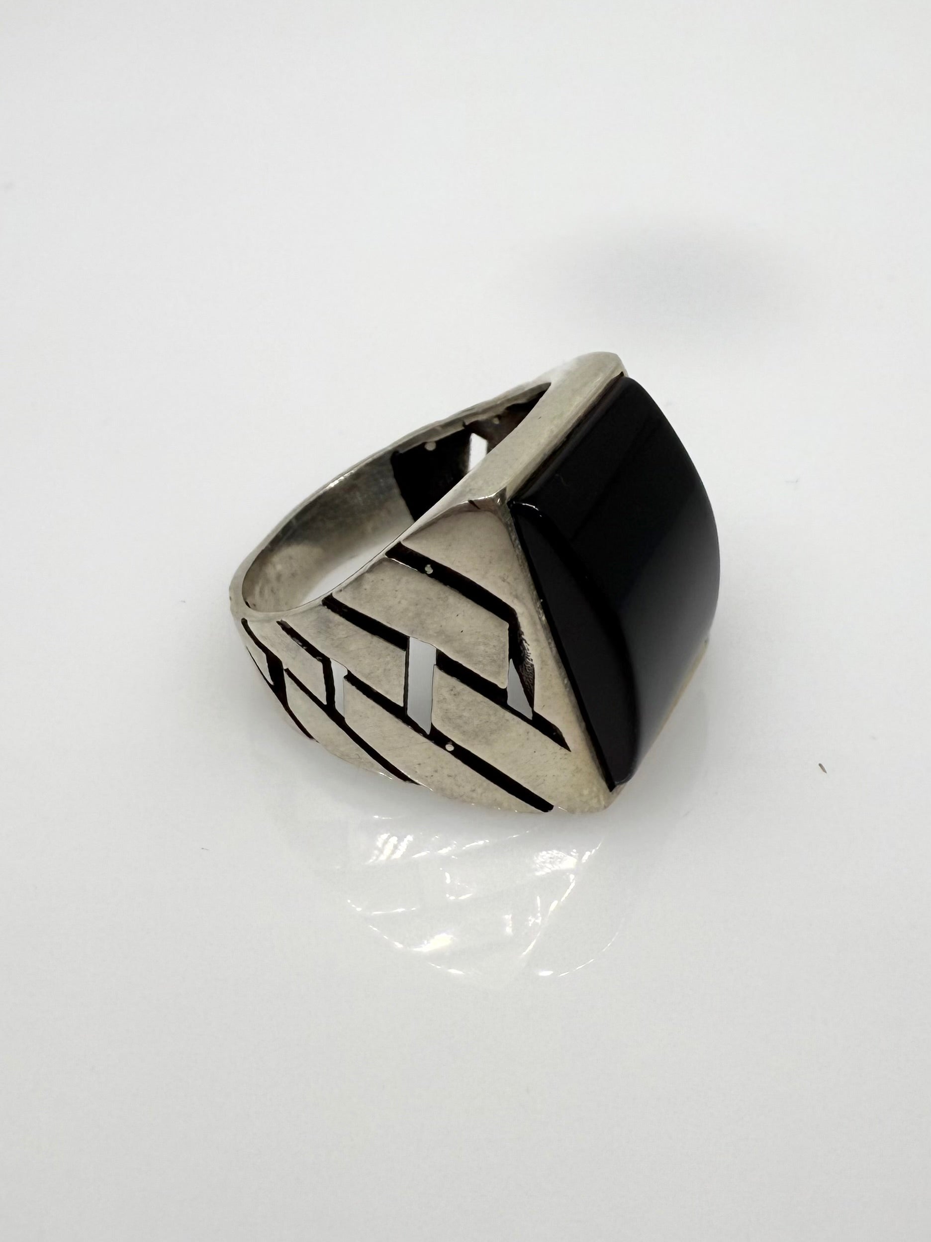 925 Sterling Silver Ring for Men | Black Stone