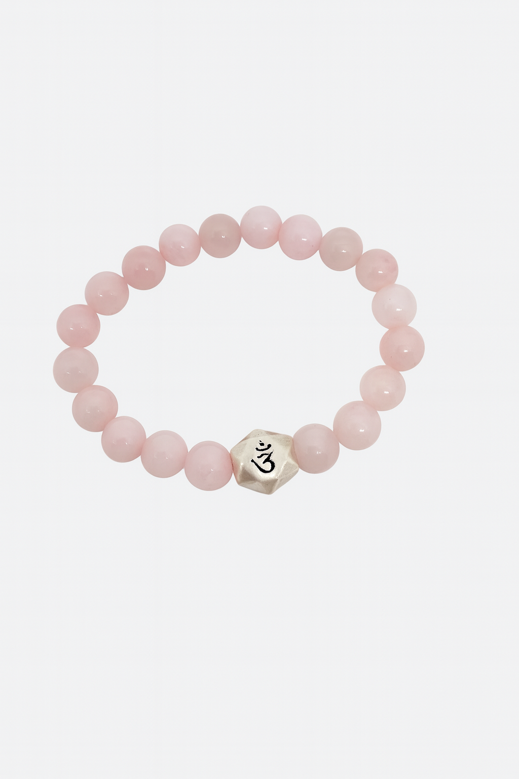 Rose Quartz Men’s Bracelet – Stretchable in 925 Sterling Silver