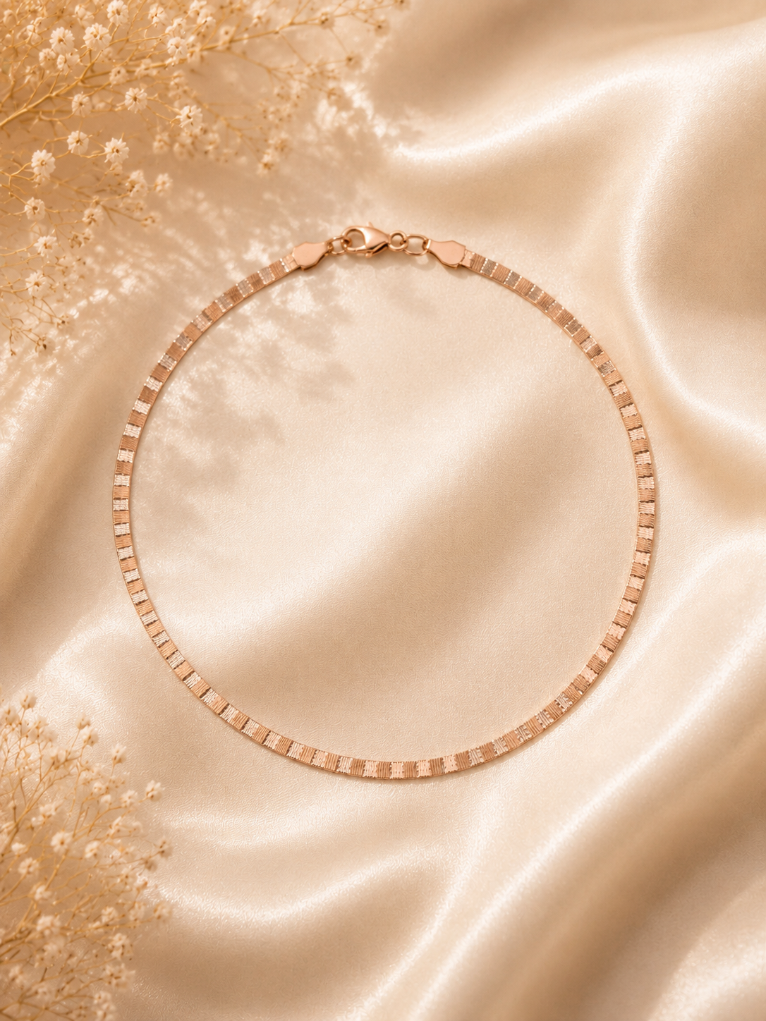 925 Sterling Silver Rose Gold Reversible Anklets | Pair