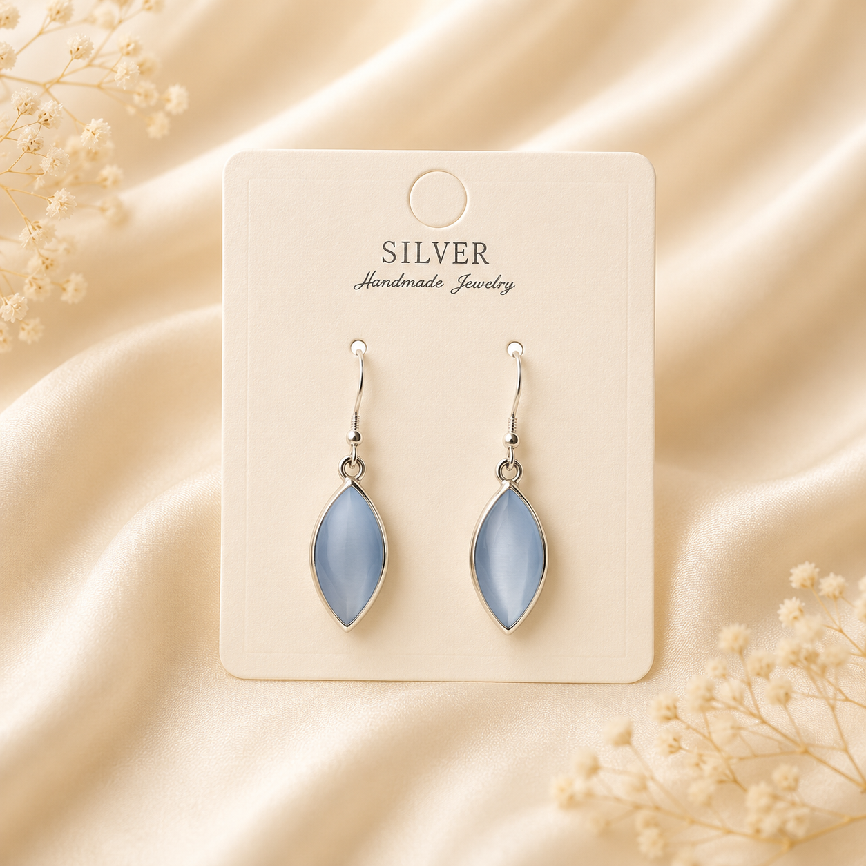 925 Sterling Silver Ice Blue Marquise Earrings